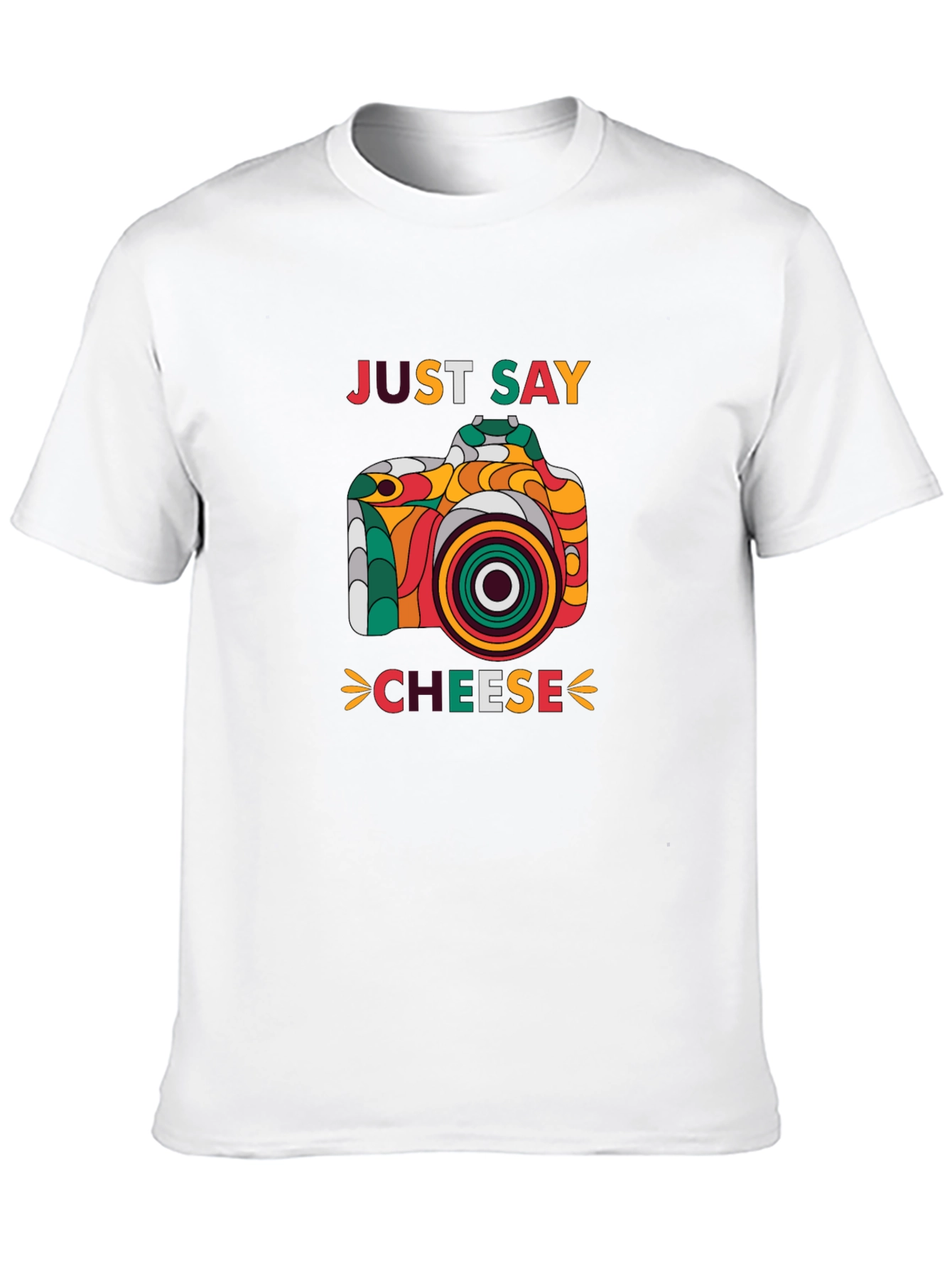 Black Just Say Cheese Camera Graphic T-Shirt view 10