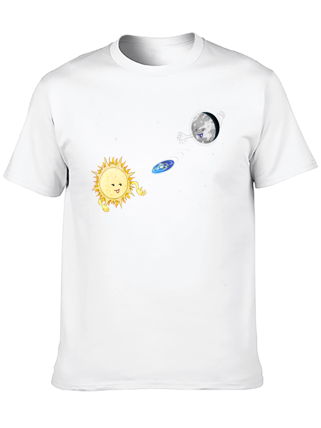 Black Sun & Moon Frisbee T-Shirt - Fun Graphic Tee view 10