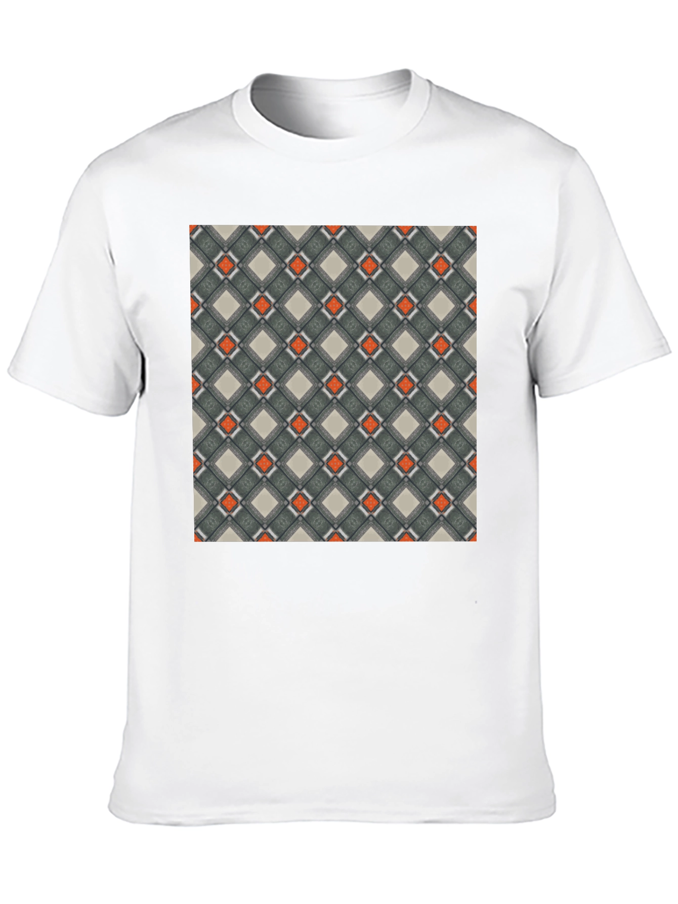 Black Geometric Pattern Black T-Shirt view 10