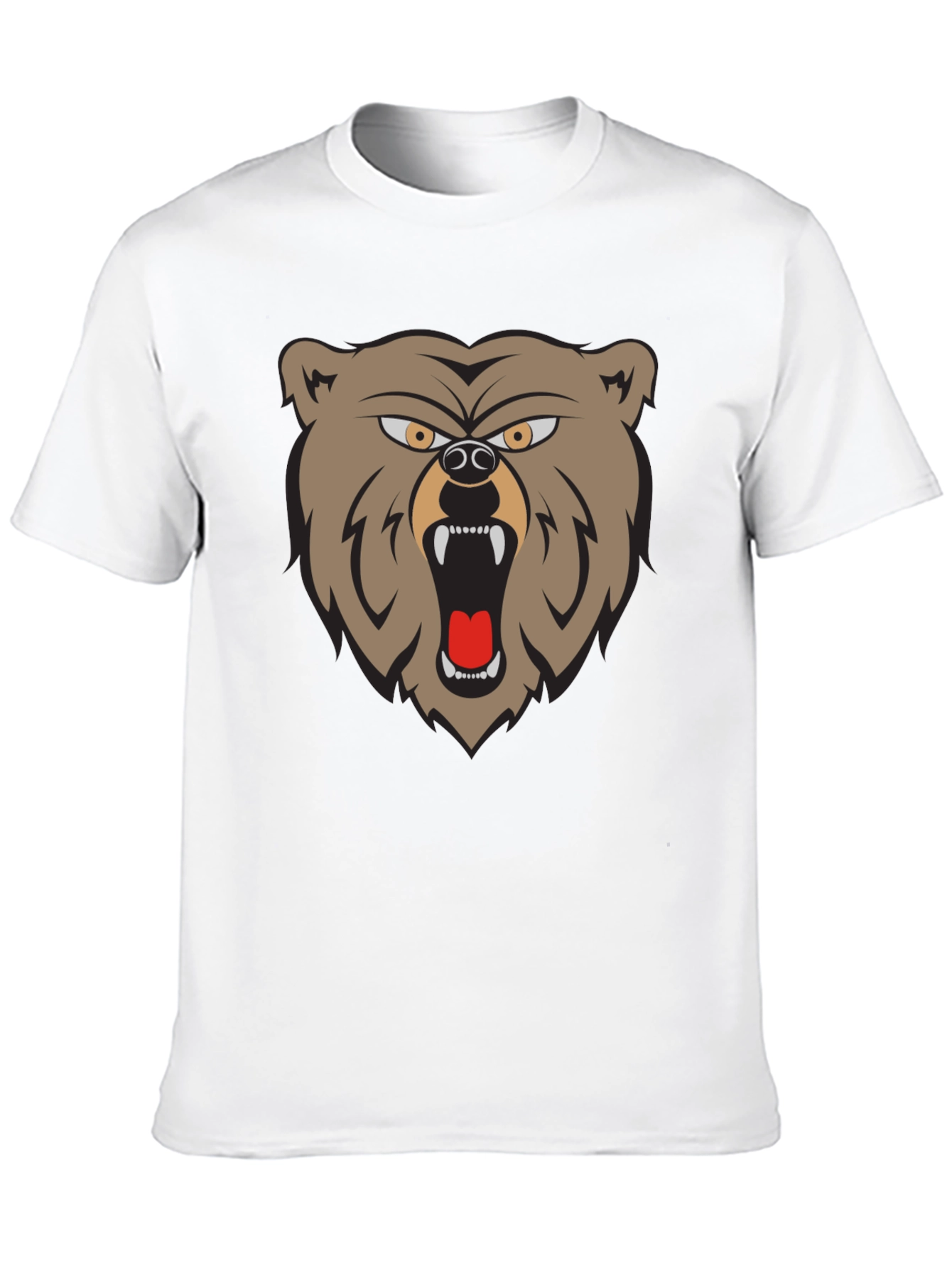 Black Men's Graphic T-Shirt - Roaring Bear Design view 10