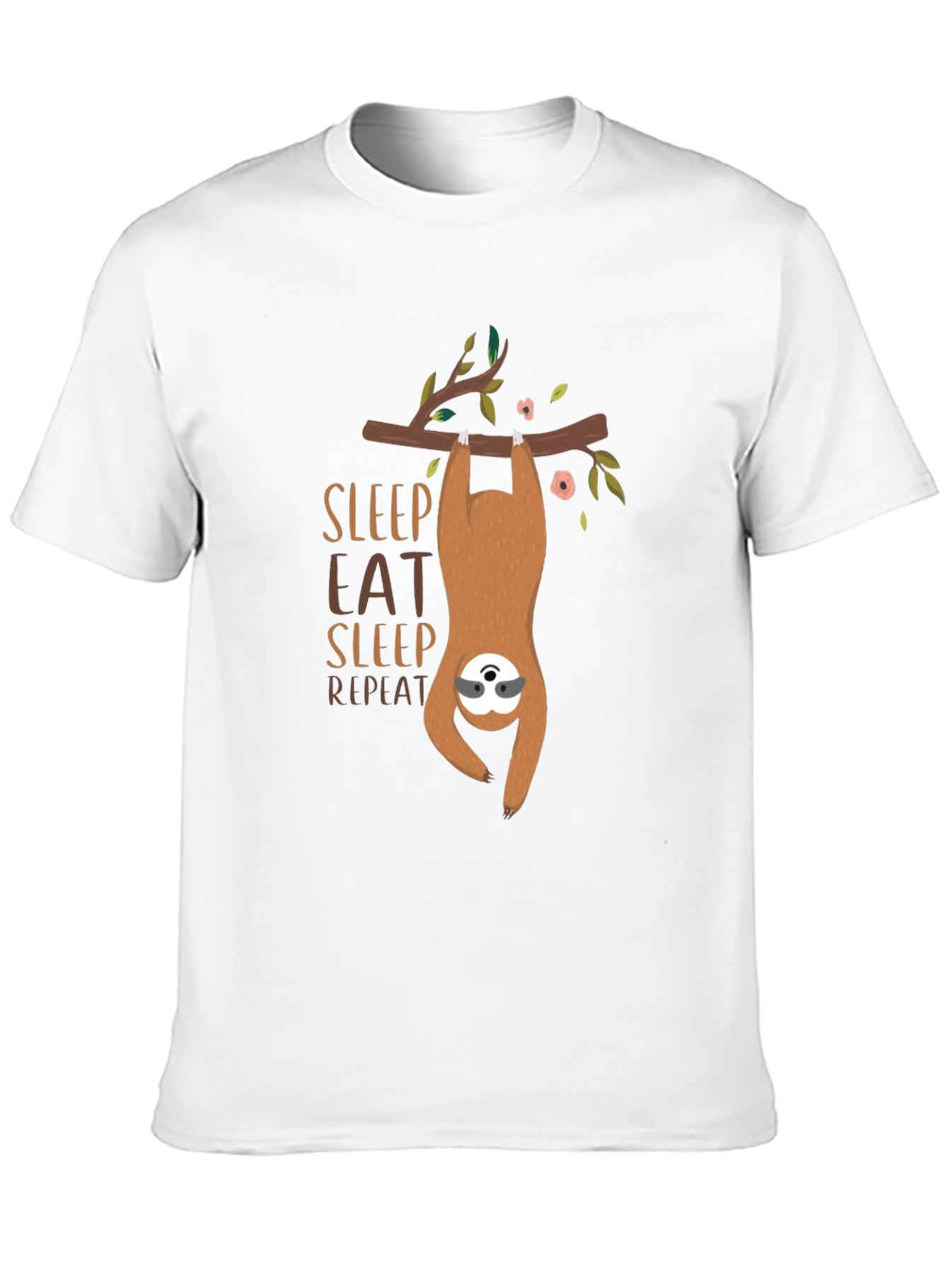 Black Sloth Sleep Eat Repeat Graphic T-Shirt view 10