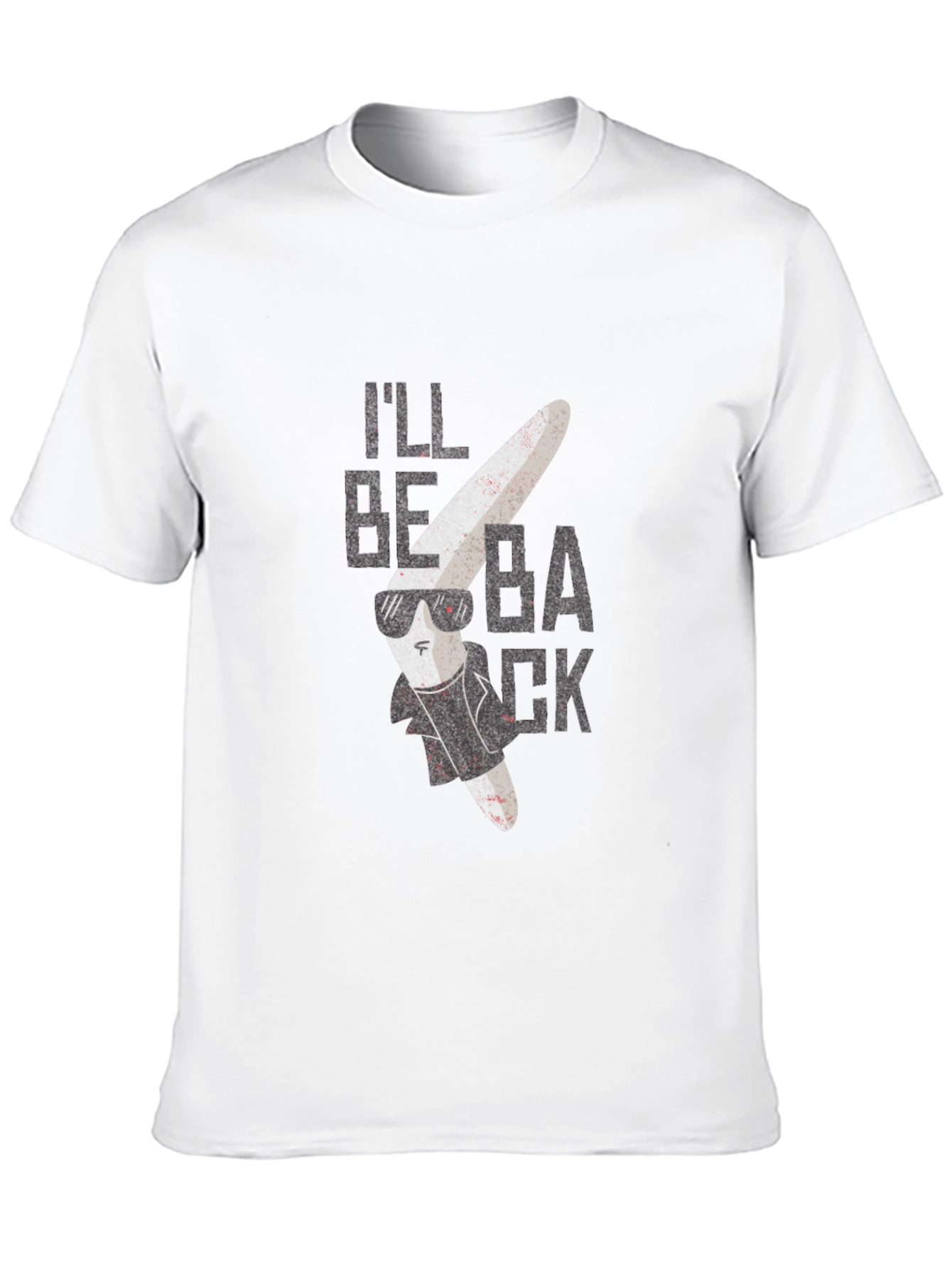 Black Men's Black T-Shirt with Boomerang Graphic view 10