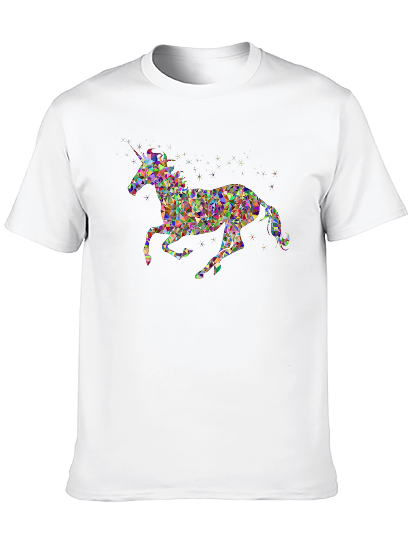 Black Unicorn Geometric Graphic Black T-Shirt view 10