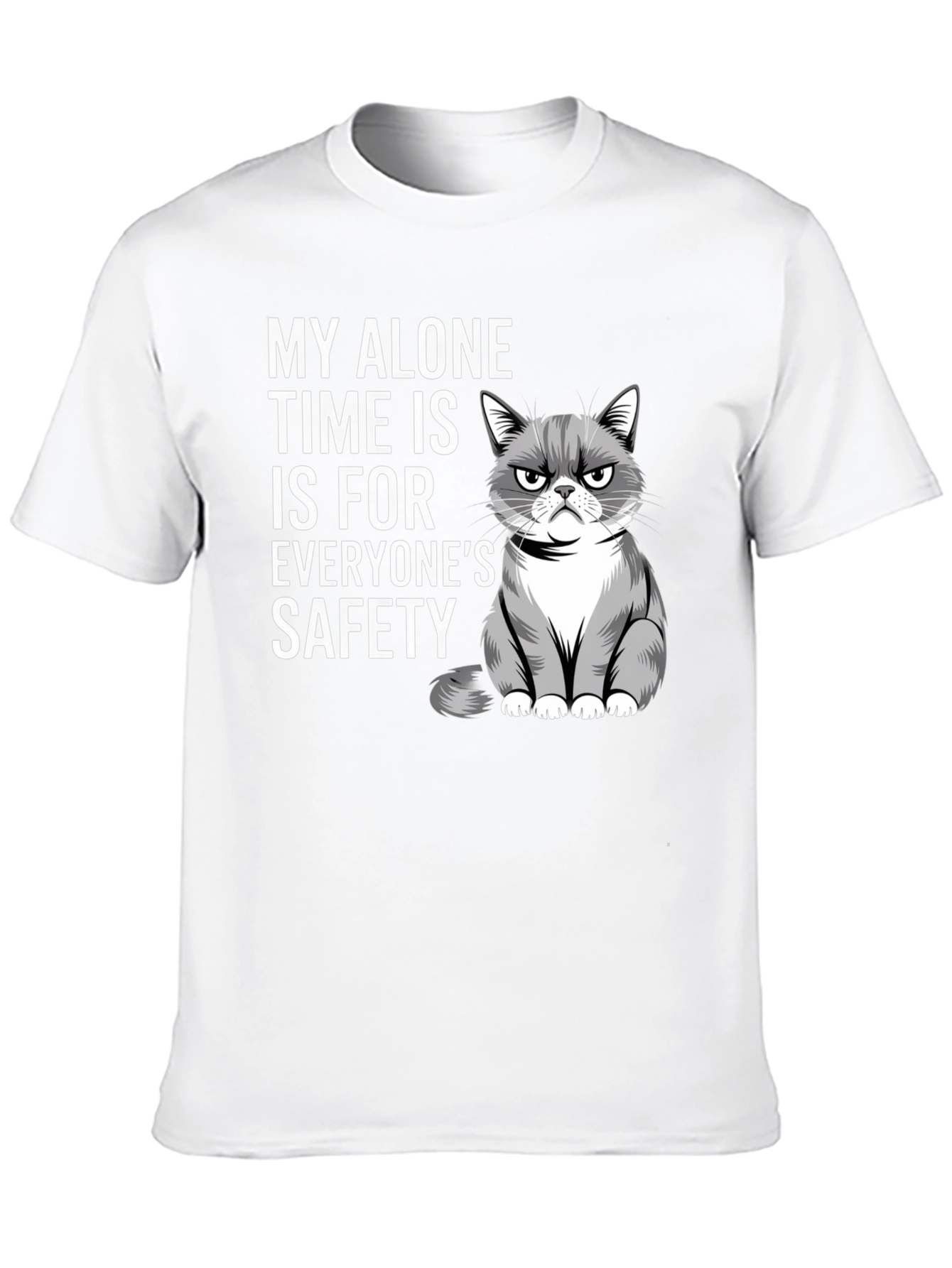 Black Grumpy Cat Alone Time Safety Graphic Tee view 10