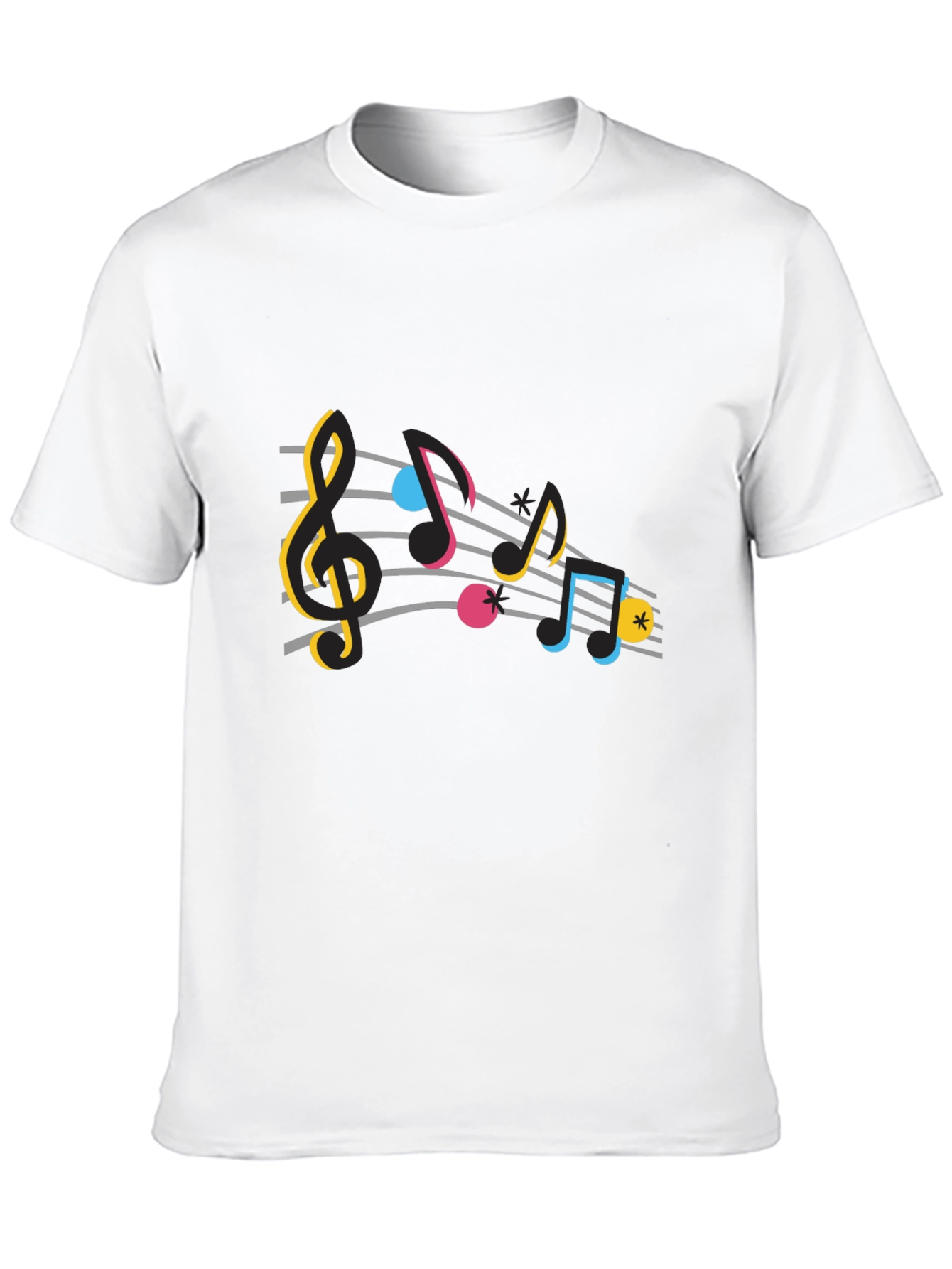 Black Colorful Music Notes Graphic T-Shirt view 10