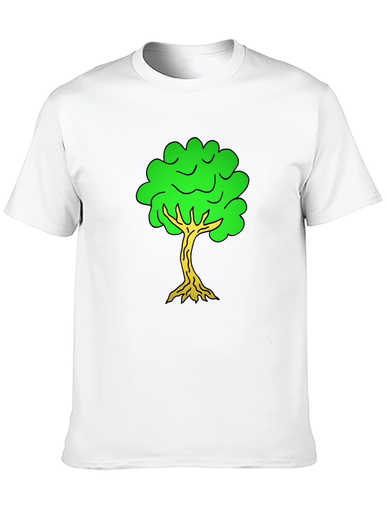 Black Cartoon Tree Black T-Shirt view 10