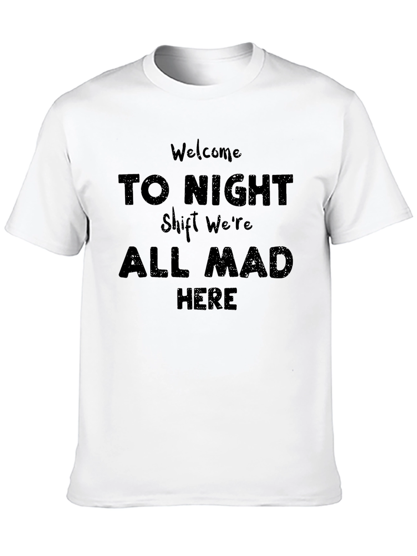 Black Night Shift Mad Here Graphic T-Shirt view 10