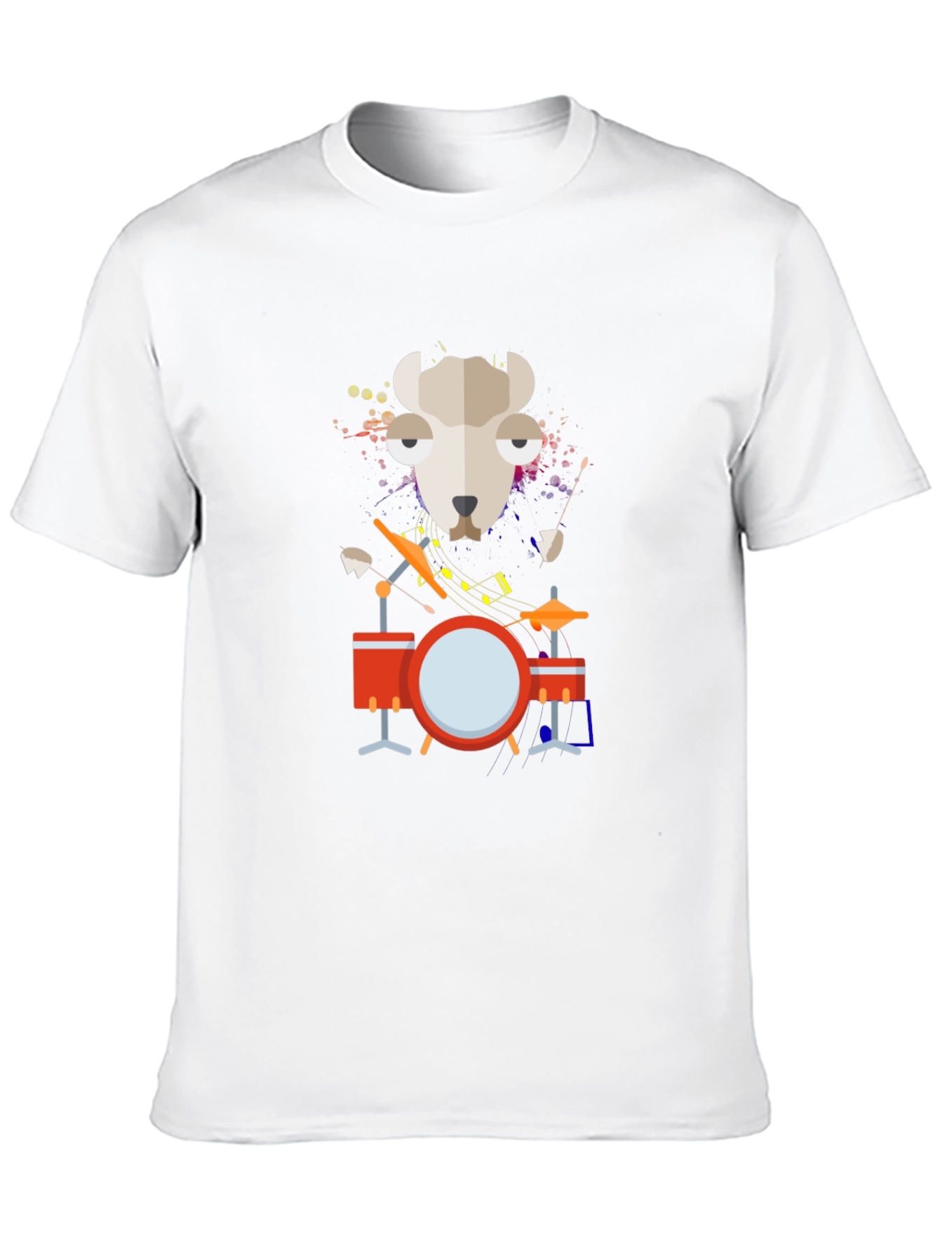 Black Drummer Dog Graphic Black T-Shirt view 10