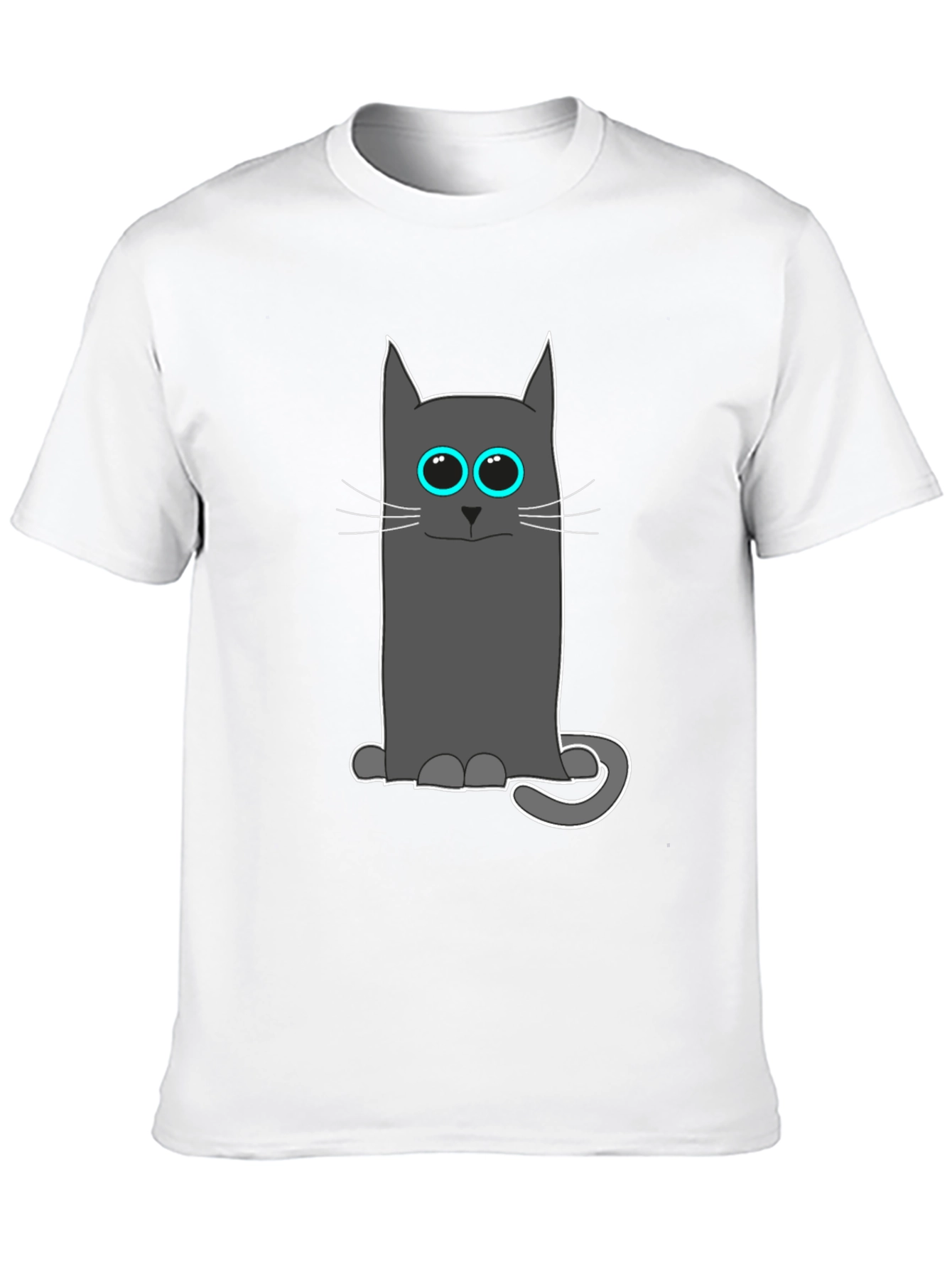 Black Cool Cat Tee: Funny Cartoon Cat T-Shirt view 10
