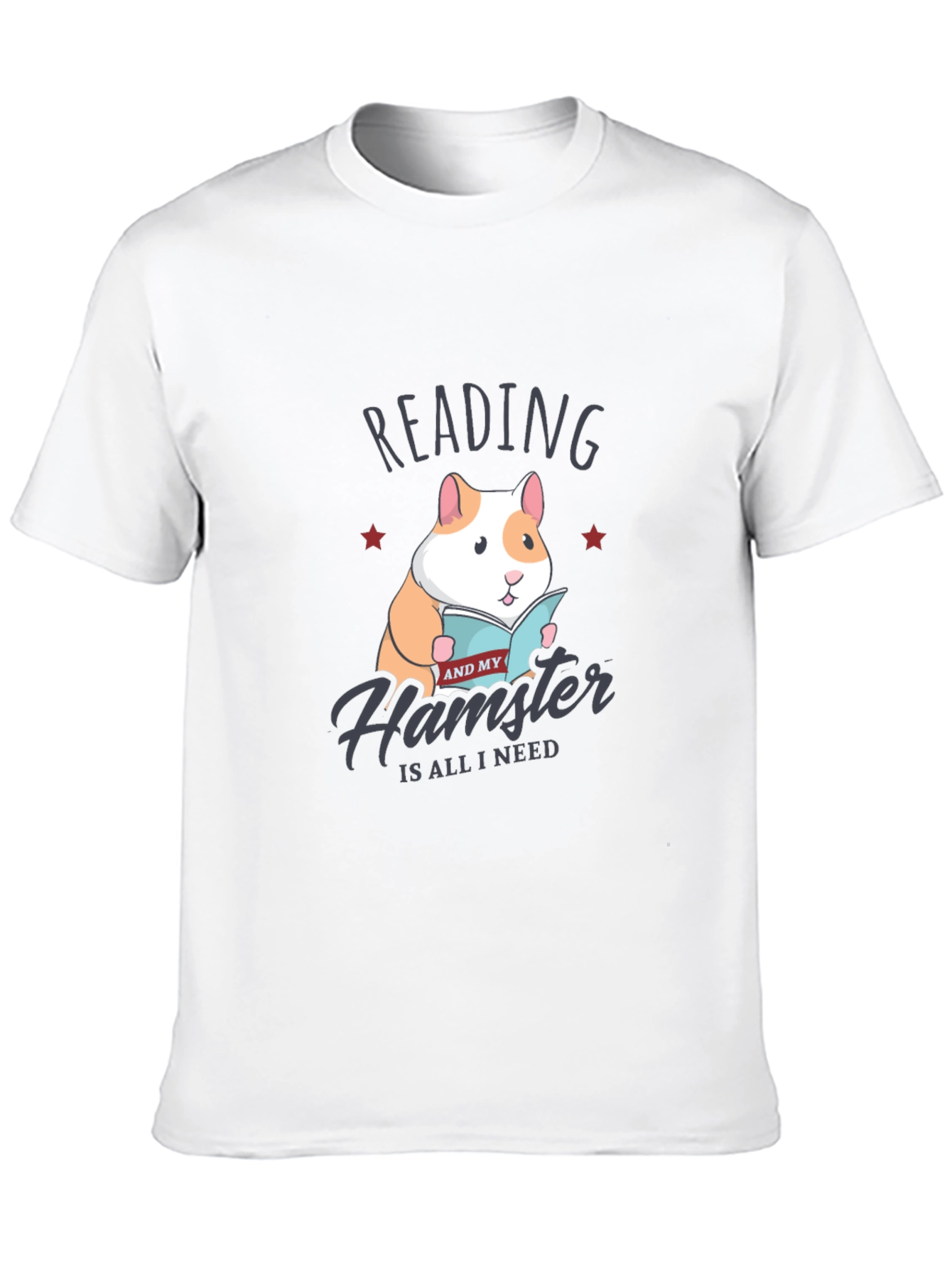 Reading Hamster T-Shirt:  Cute Graphic Tee - 10
