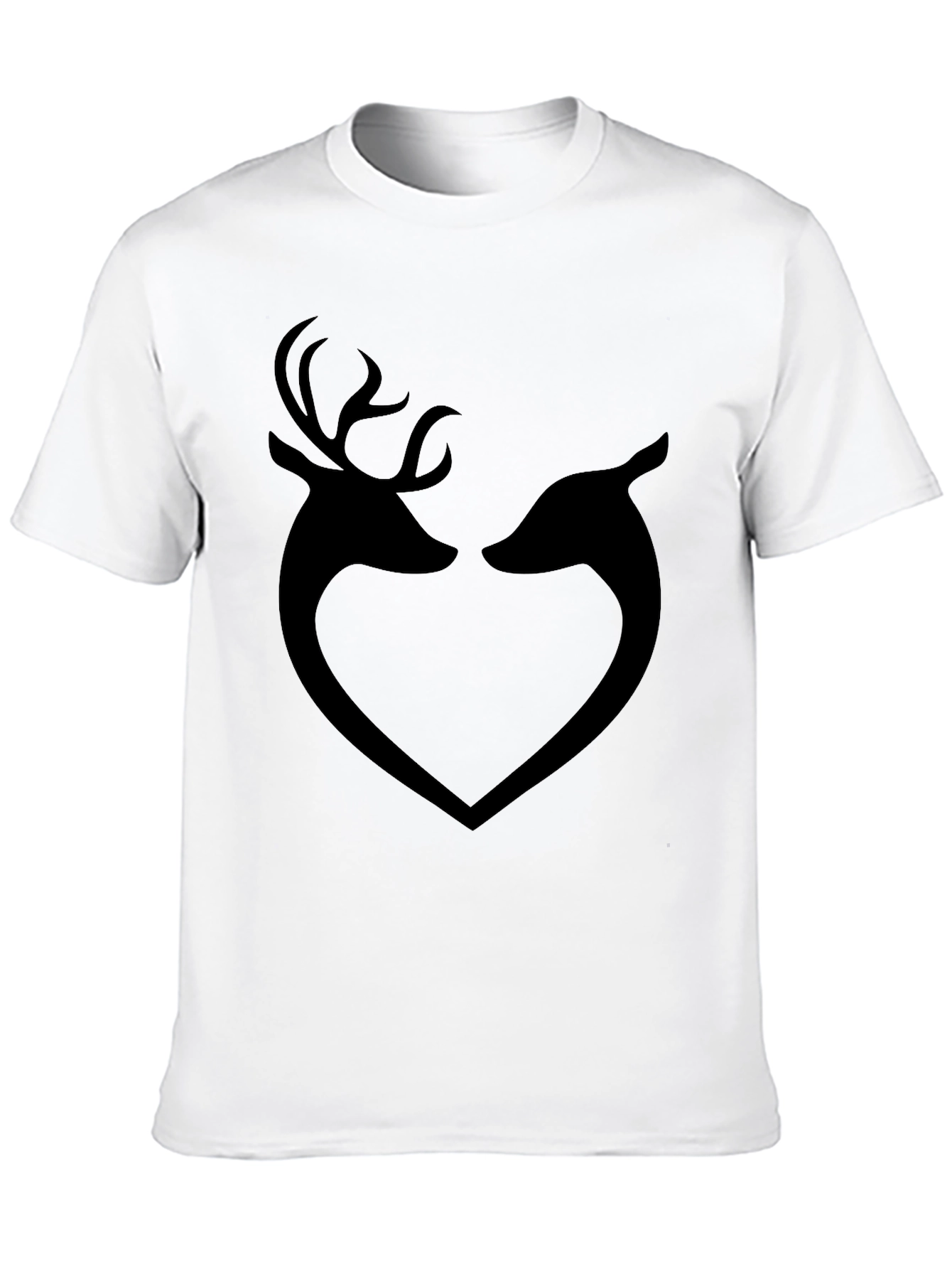 Black Deer Heart Graphic T-Shirt - Black view 10