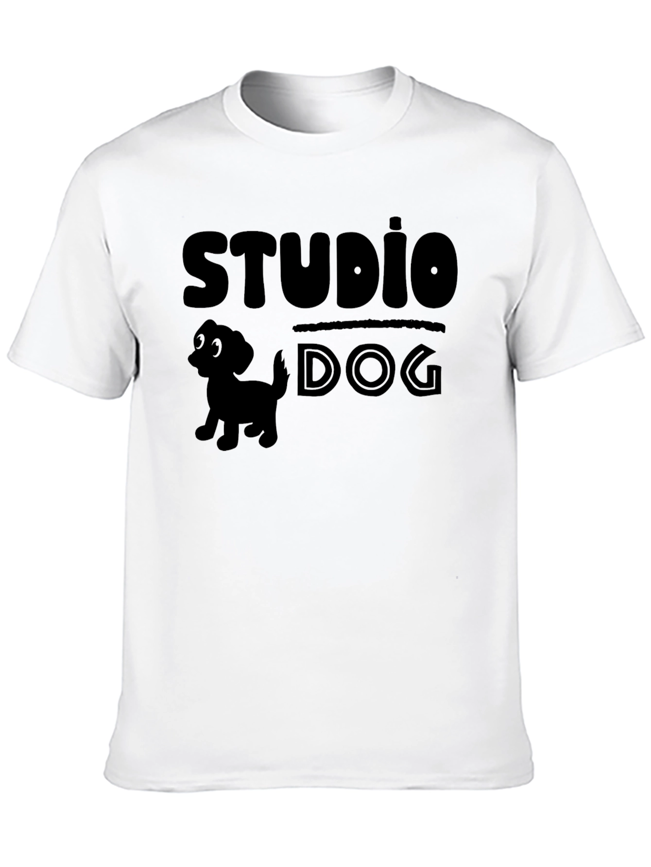 Black Studio Dog Graphic Tee - Black Cotton Blend view 10