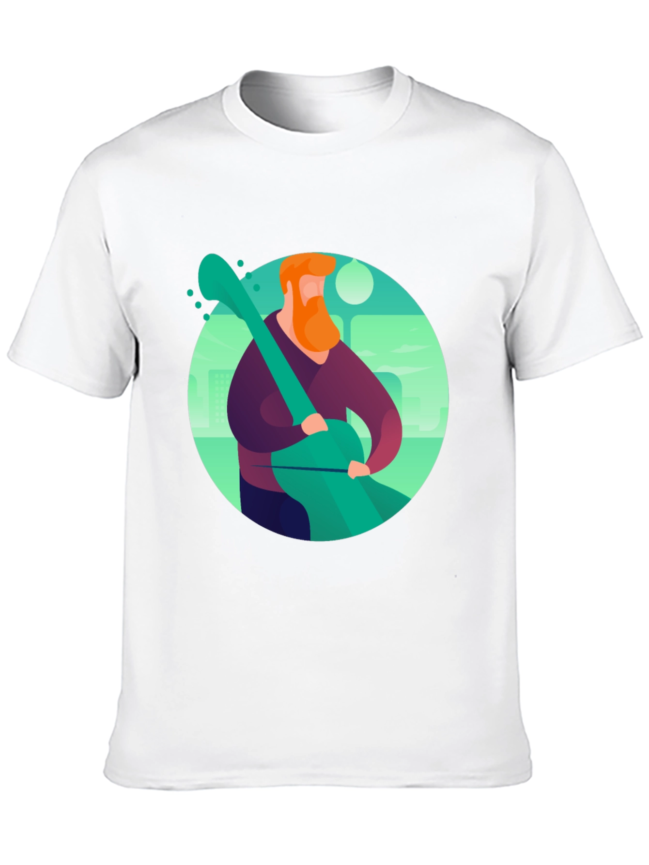 Black Guitar Man Graphic Tee - Black Cotton Blend view 10