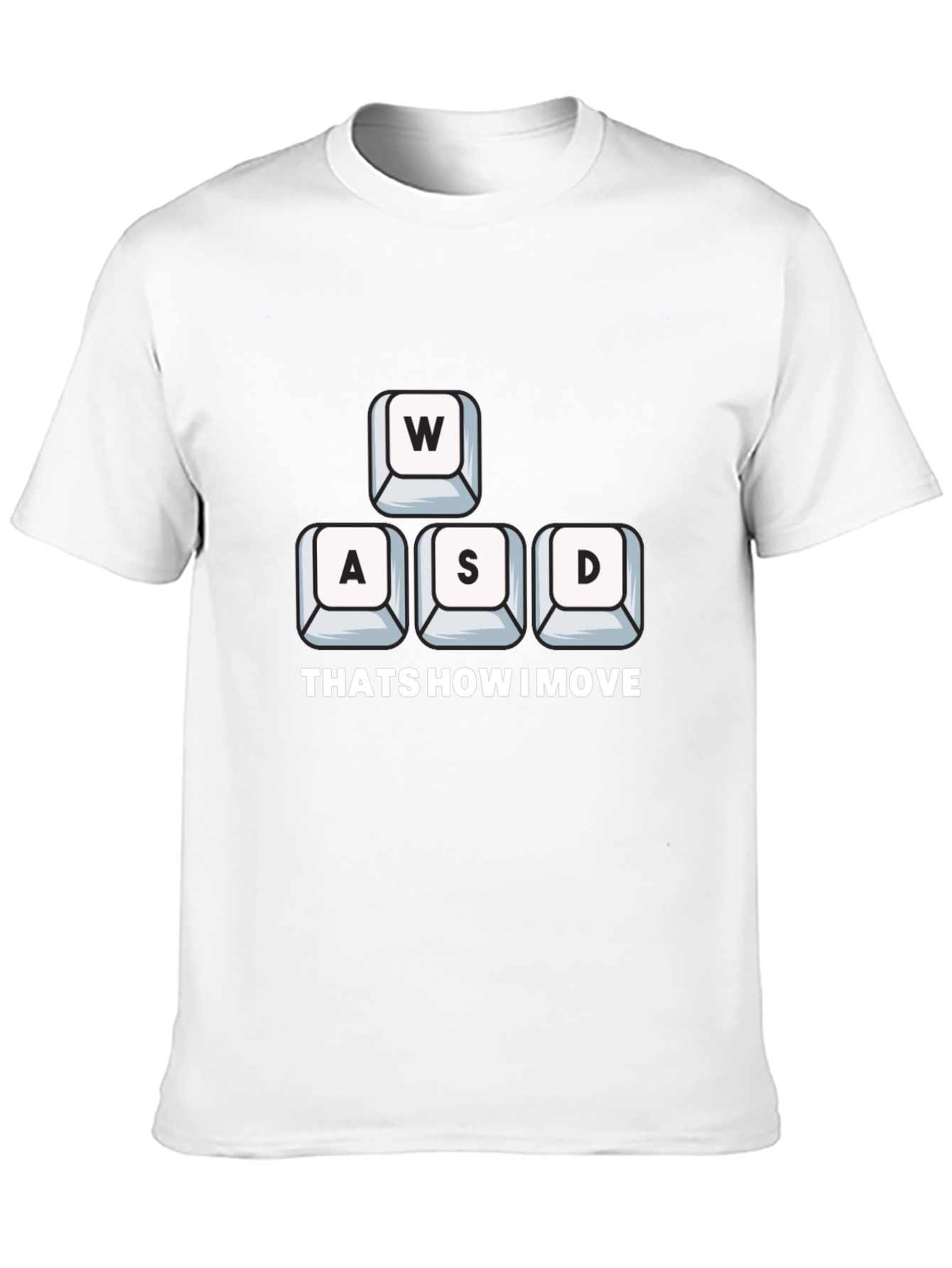 Black Gamer Move T-Shirt - WASD Keys Design view 10