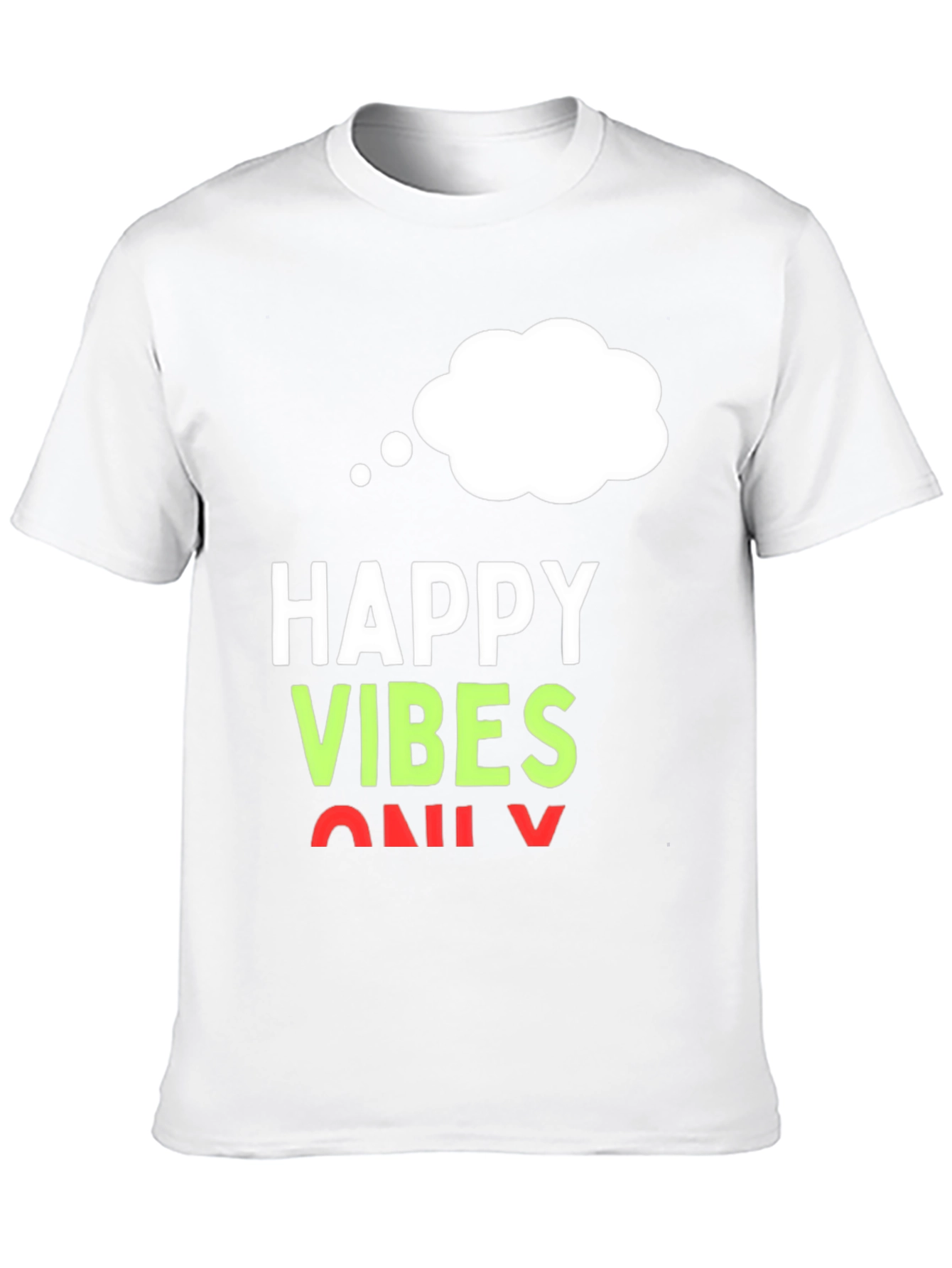 Black Happy Vibes Only T-Shirt - Black Casual Tee view 10