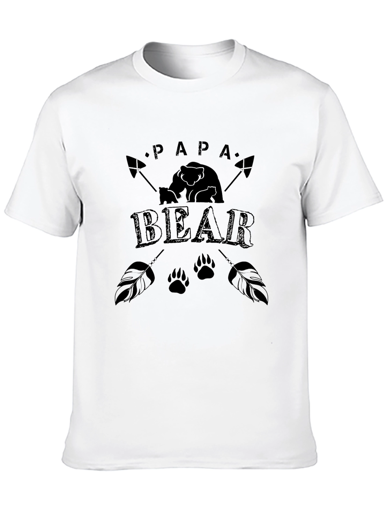 Black Papa Bear Graphic Tee - Black Cotton Blend view 10