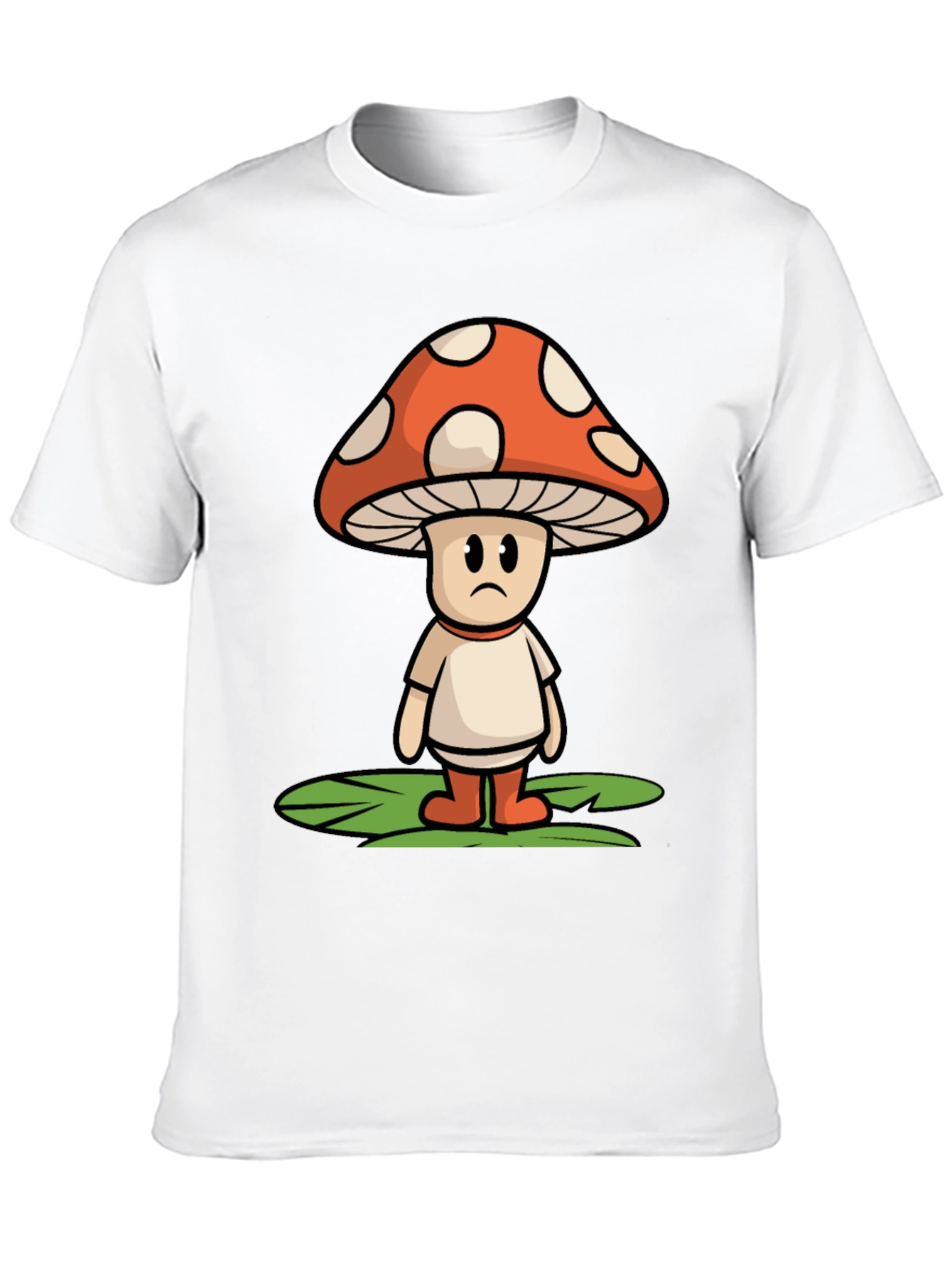 Black Sad Mushroom Graphic Tee - Funky Black T-Shirt view 10
