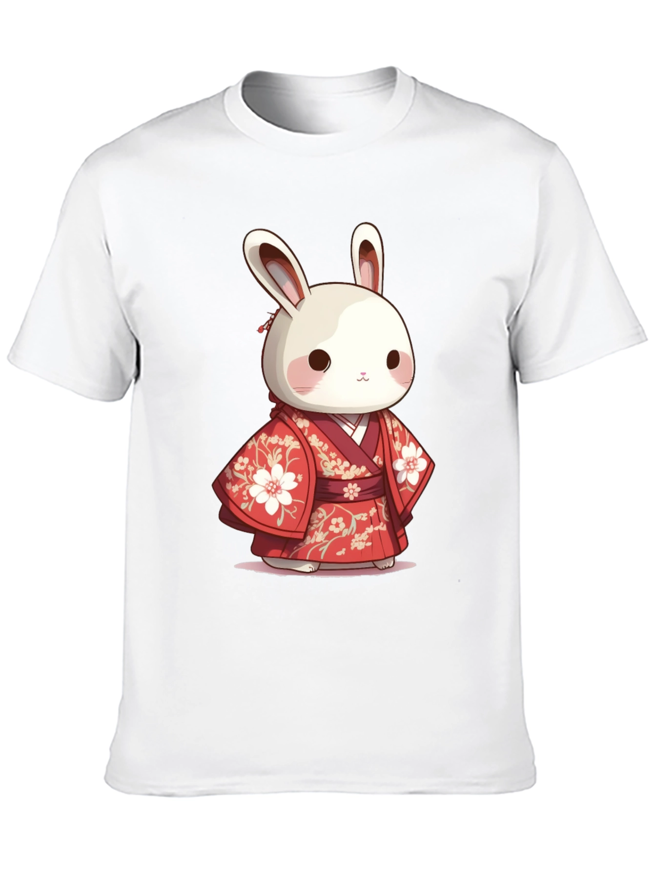Black Cute Bunny in Kimono T-Shirt view 10