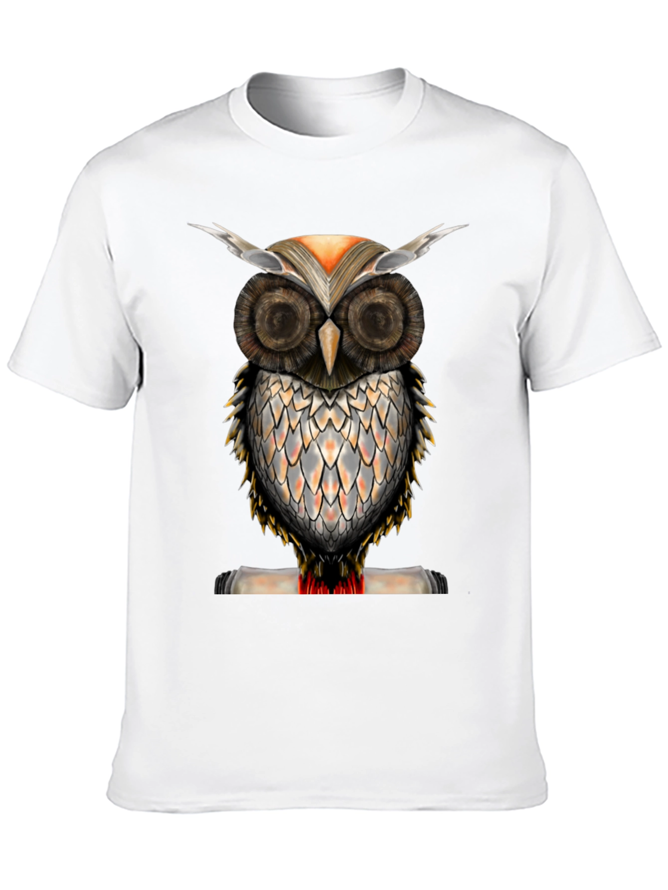 Black Owl Graphic Print Crew Neck T-Shirt view 10
