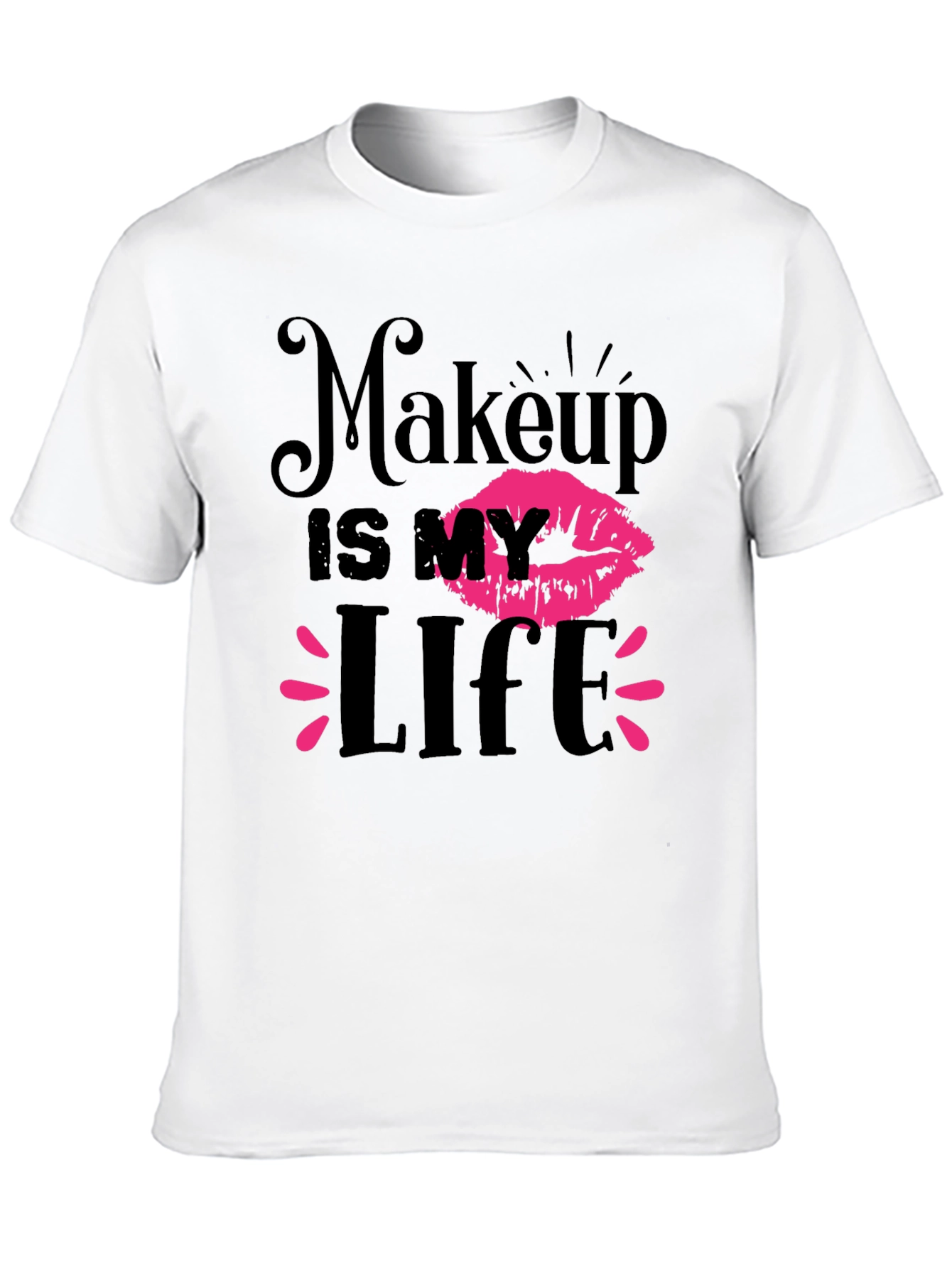Black Makeup Is My Life Graphic Tee - Black view 10