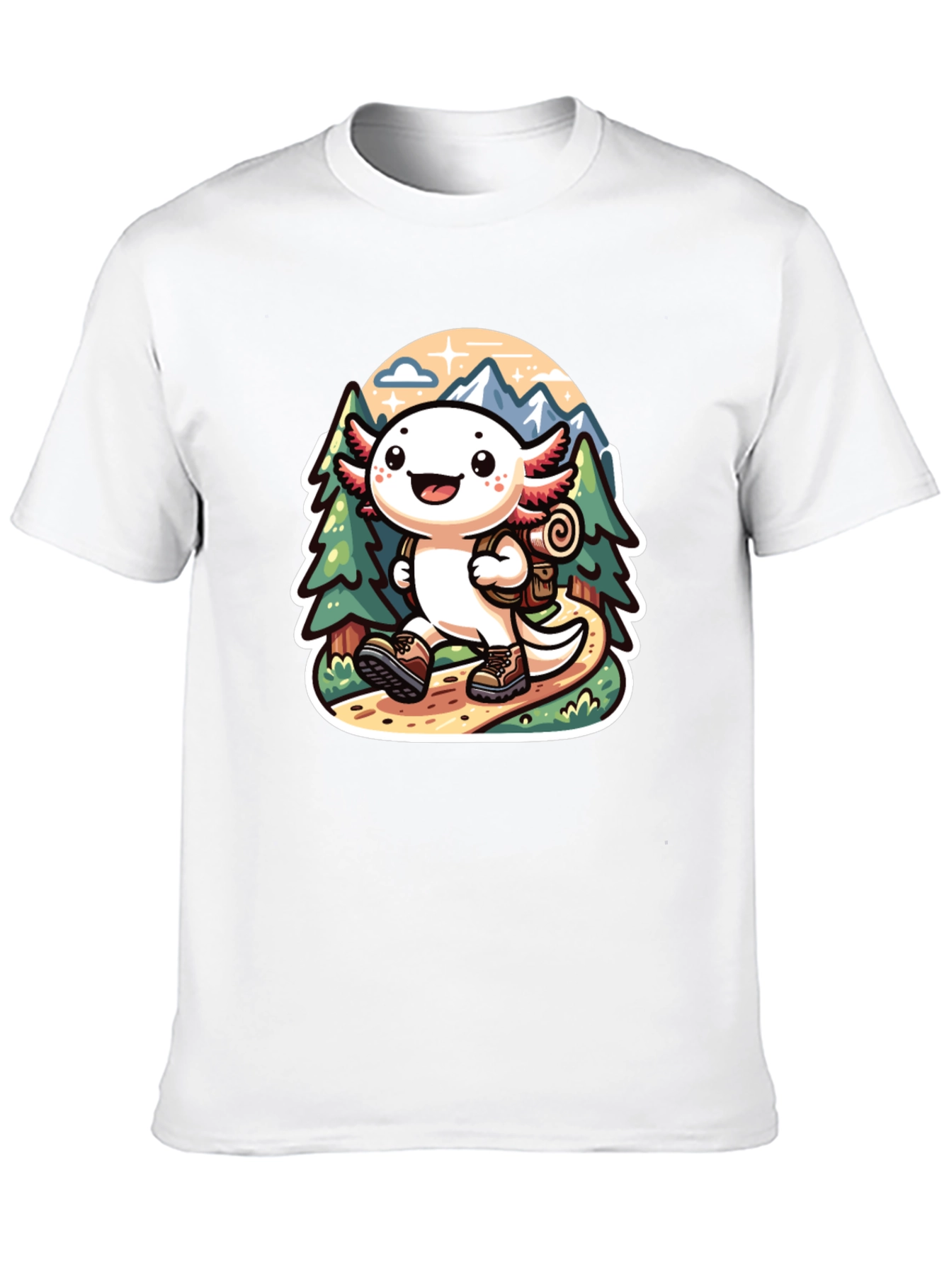 Black Axolotl Hiking T-Shirt view 10