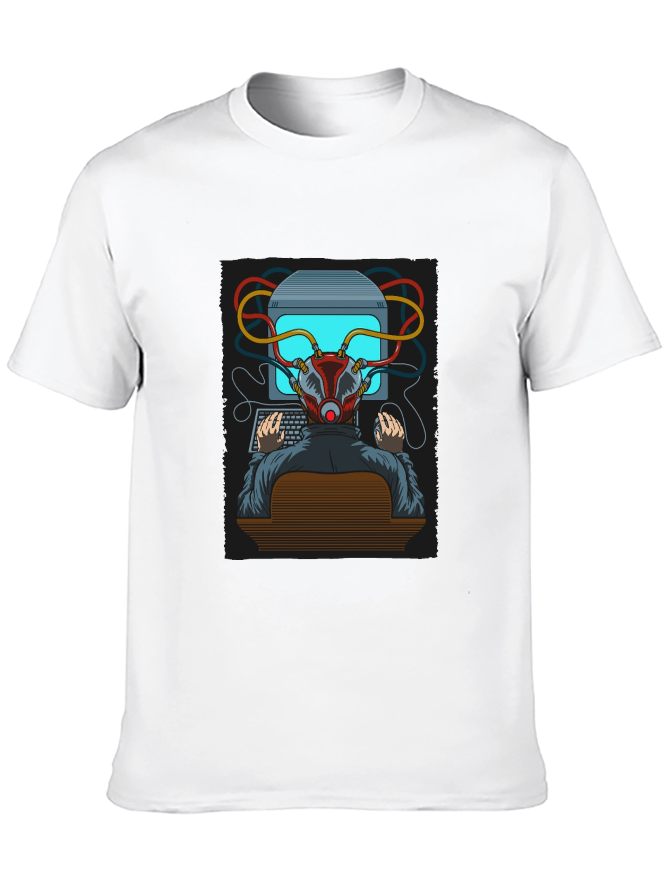 Black Hacker Graphic T-Shirt - Cyberpunk Style Tee view 10