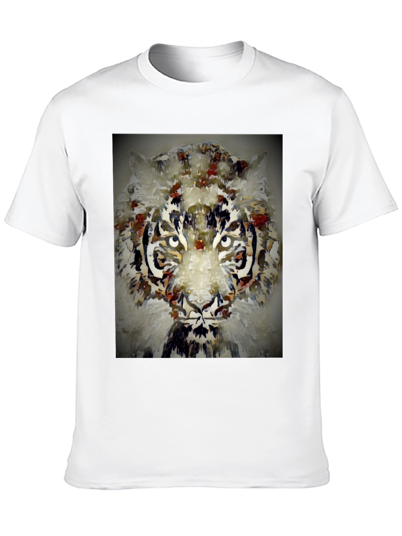 Black Abstract Tiger Graphic Tee view 10