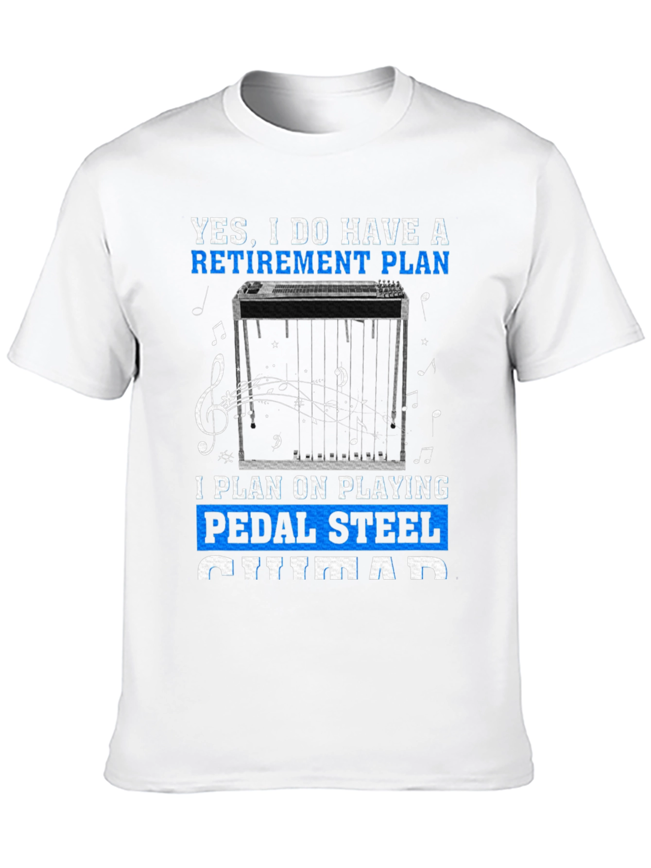 Black Retirement Pedal Steel Guitar T-Shirt view 10