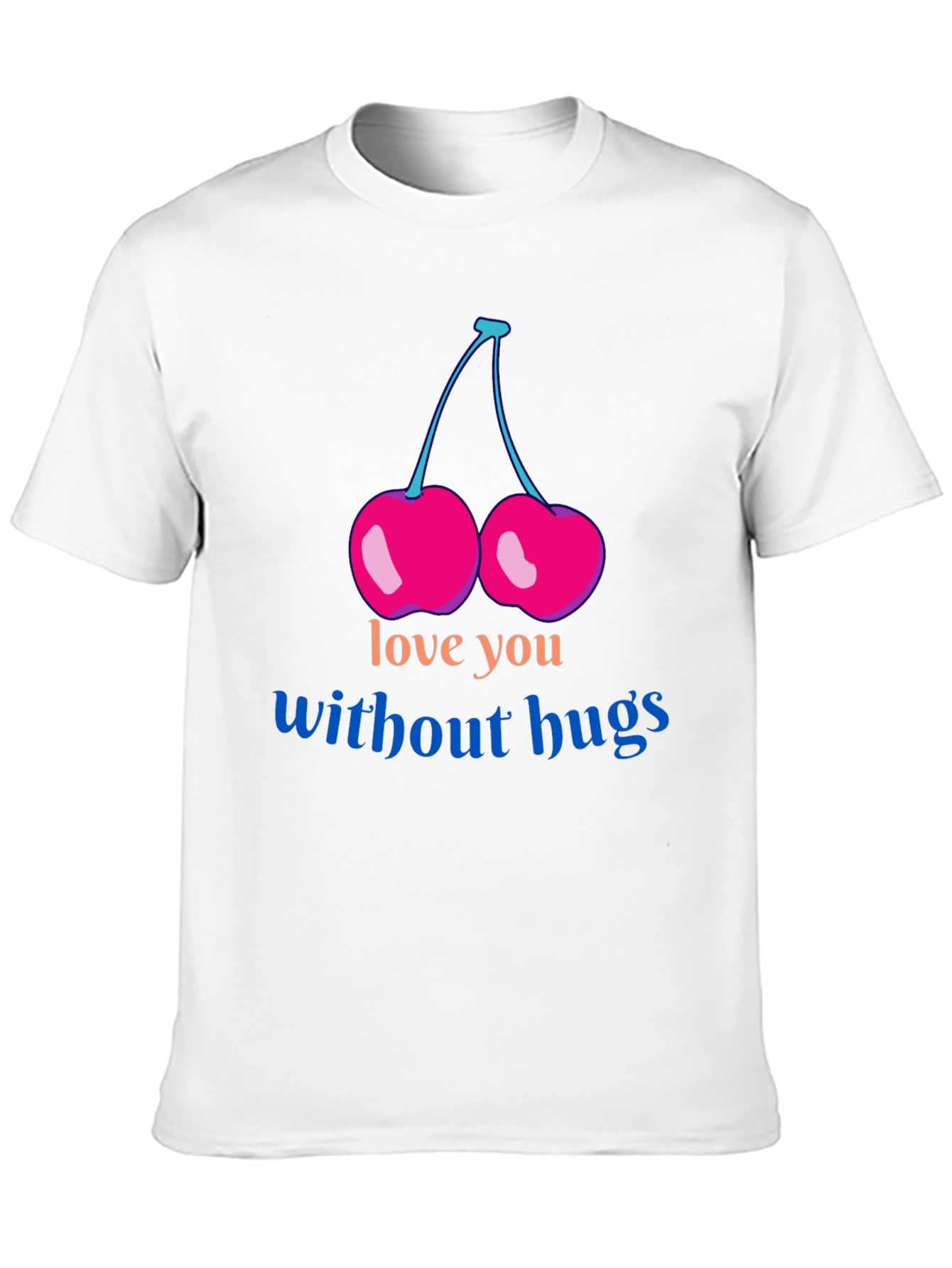 Black Love You Without Hugs Cherry Graphic Tee - Black view 10