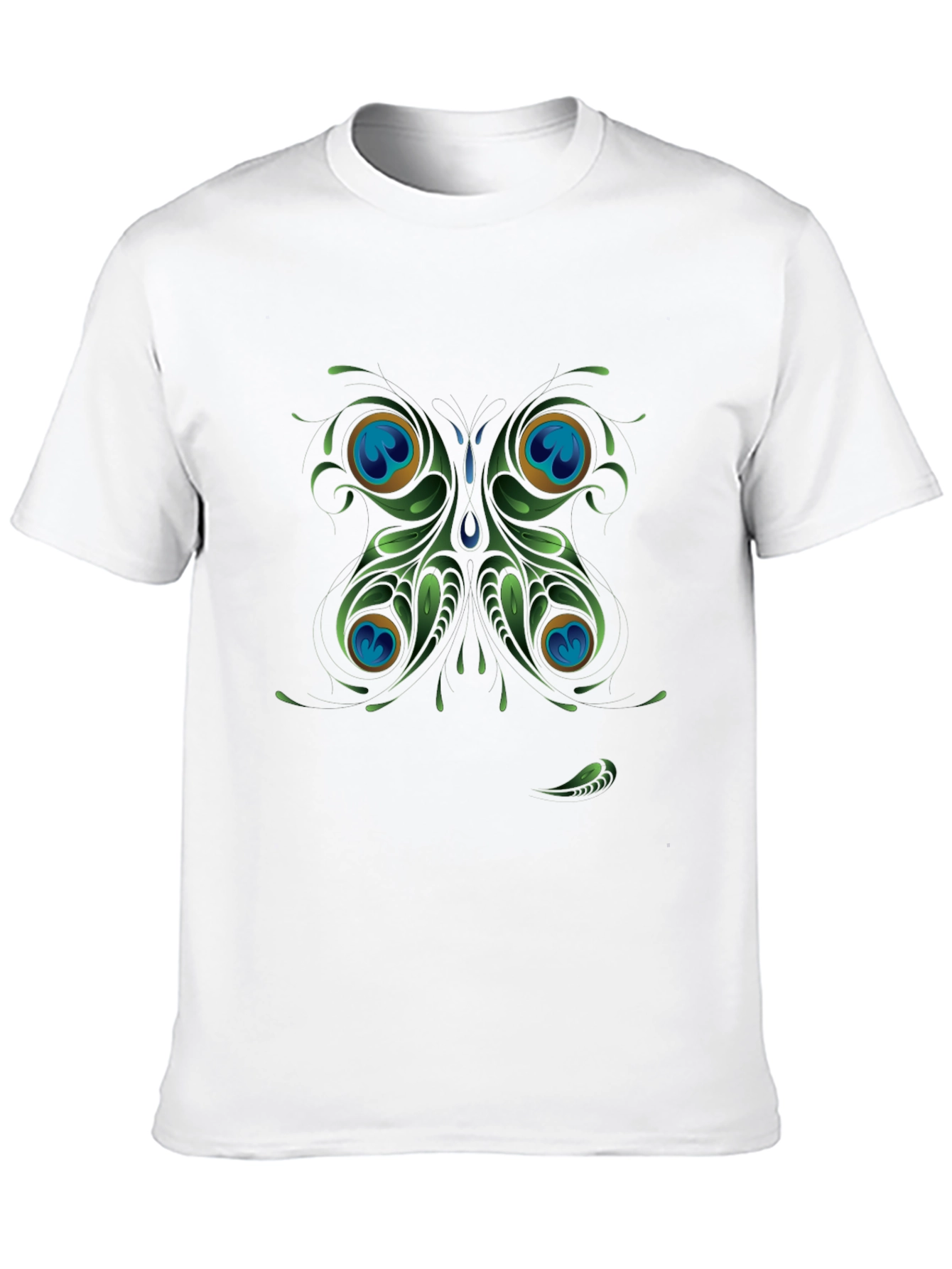 Black Peacock Butterfly Graphic Black T-Shirt view 10