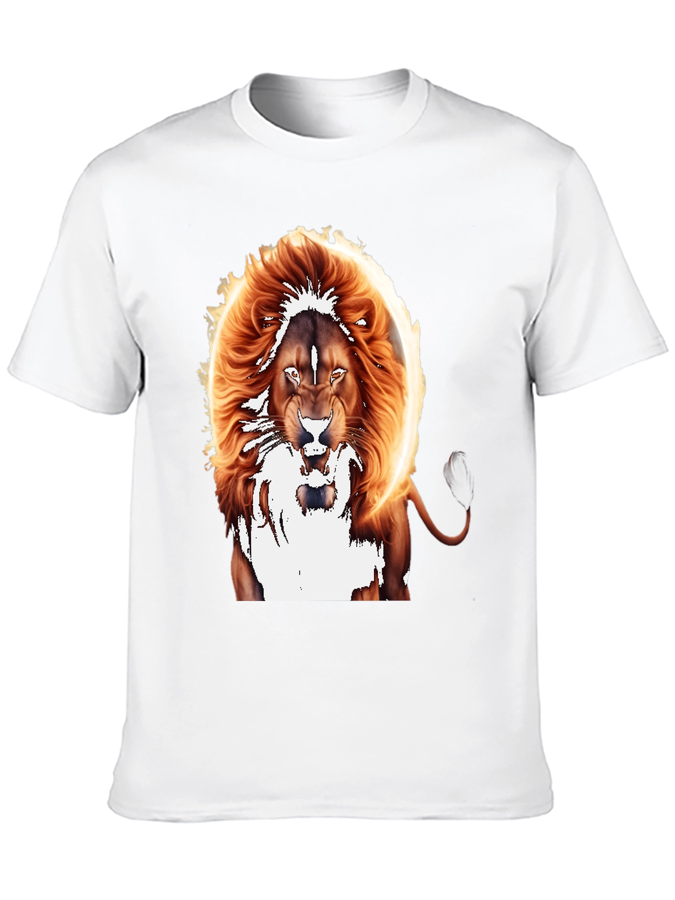 Black Fiery Lion Graphic Tee - Bold Animal Print view 10