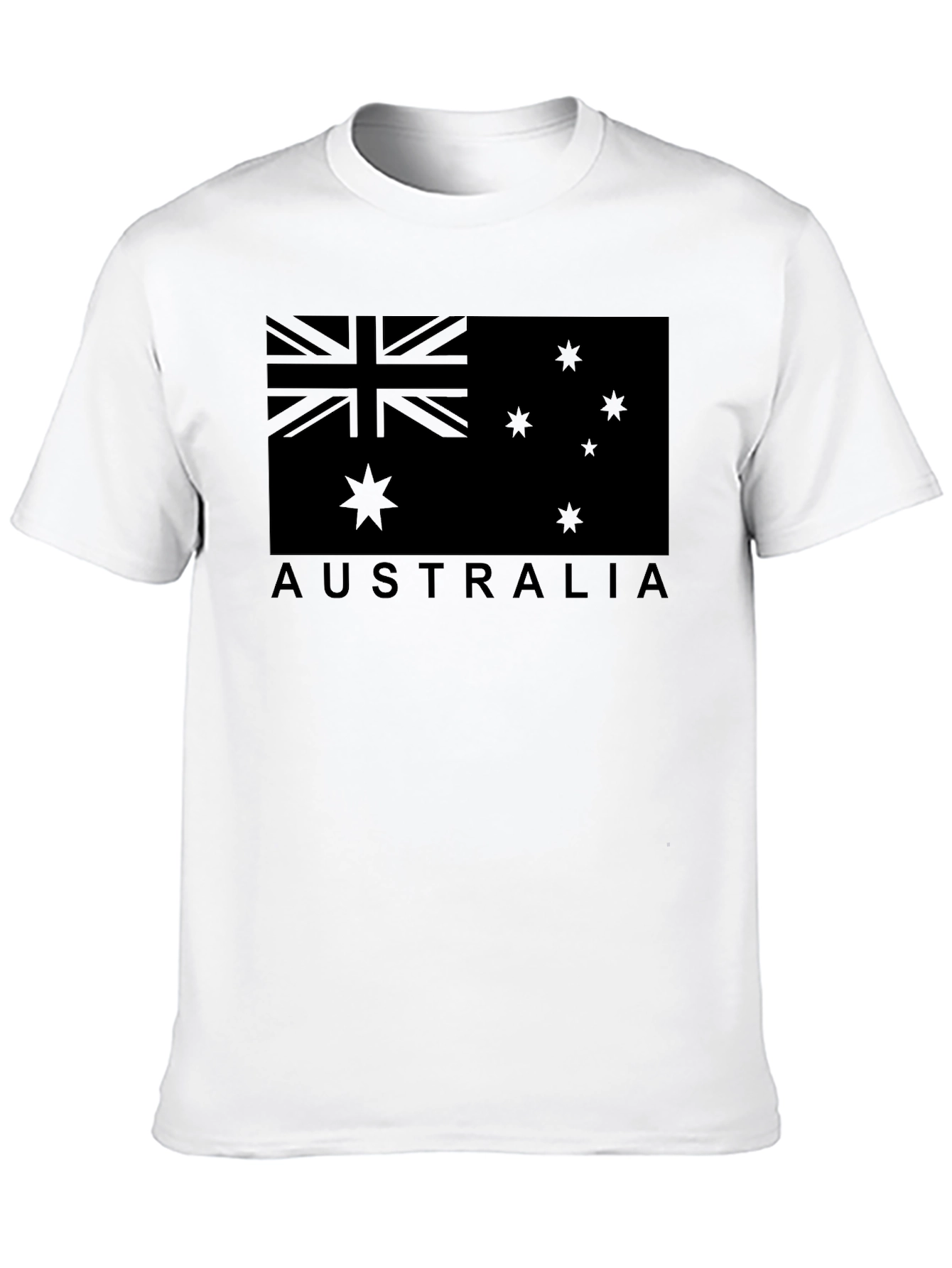 Black Australia Flag Graphic T-Shirt - Unisex Crew Neck view 10