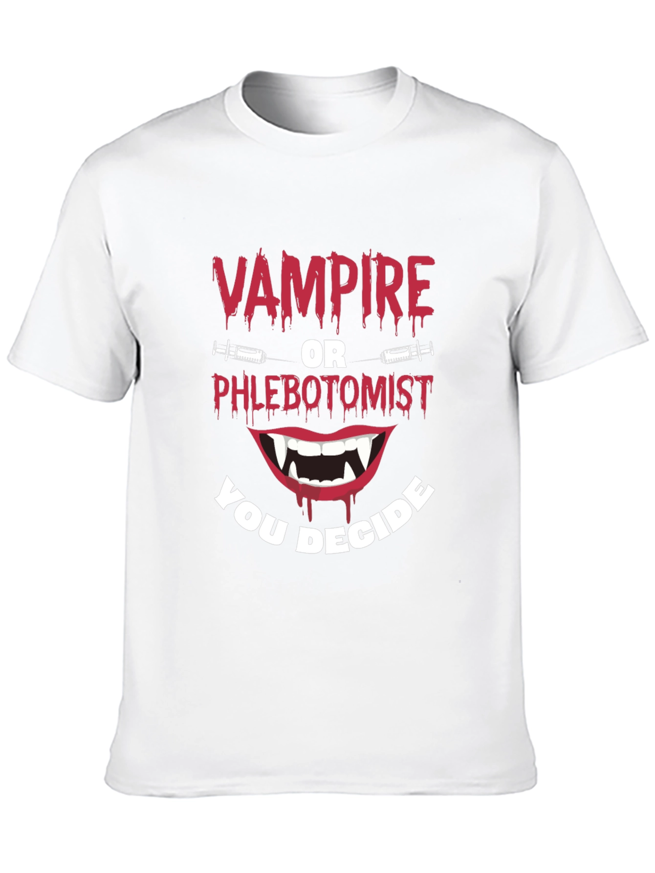 Black Vampire or Phlebotomist Funny Graphic Tee view 10