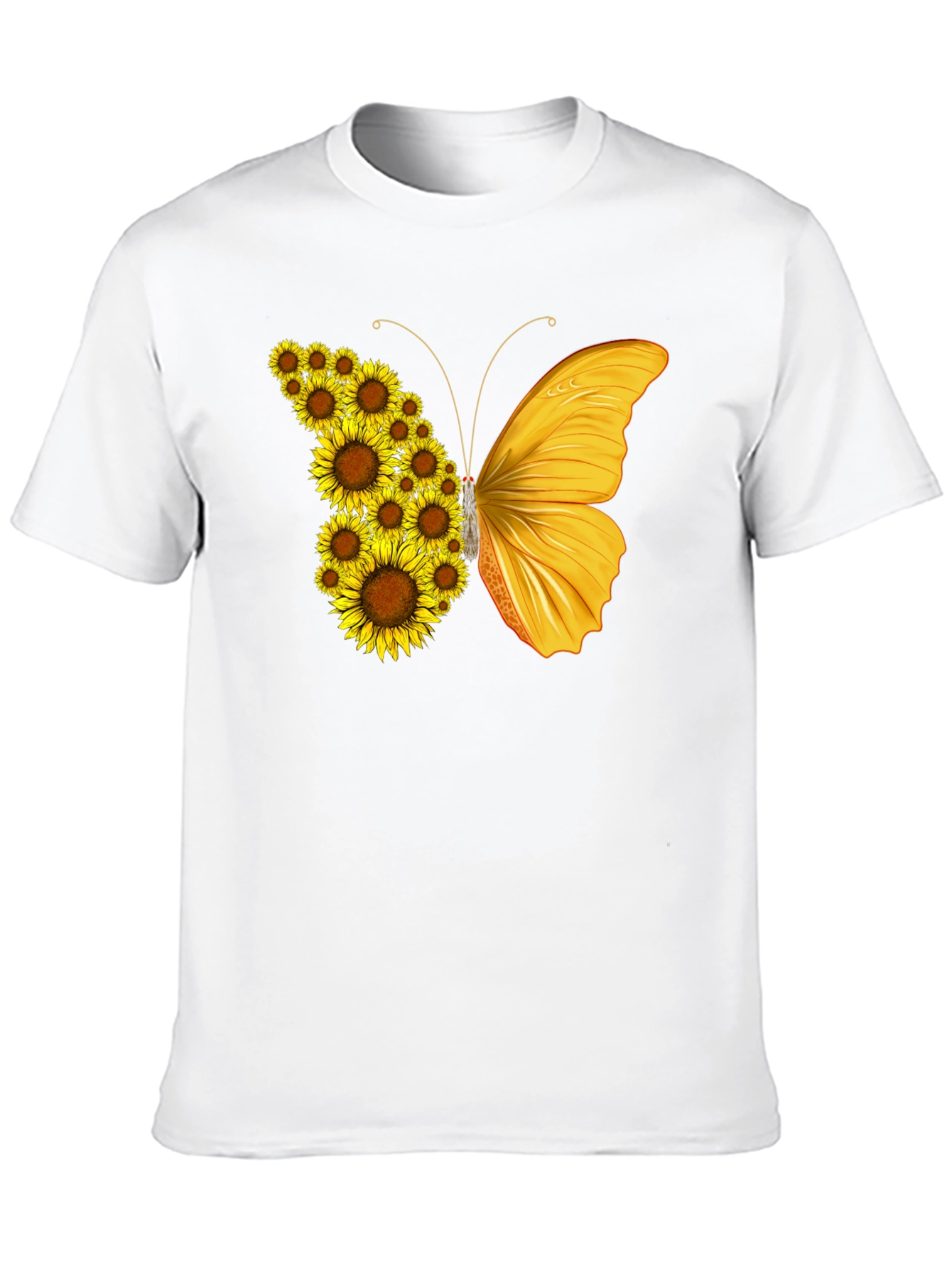 Black Sunflower Butterfly Graphic T-Shirt - Black view 10