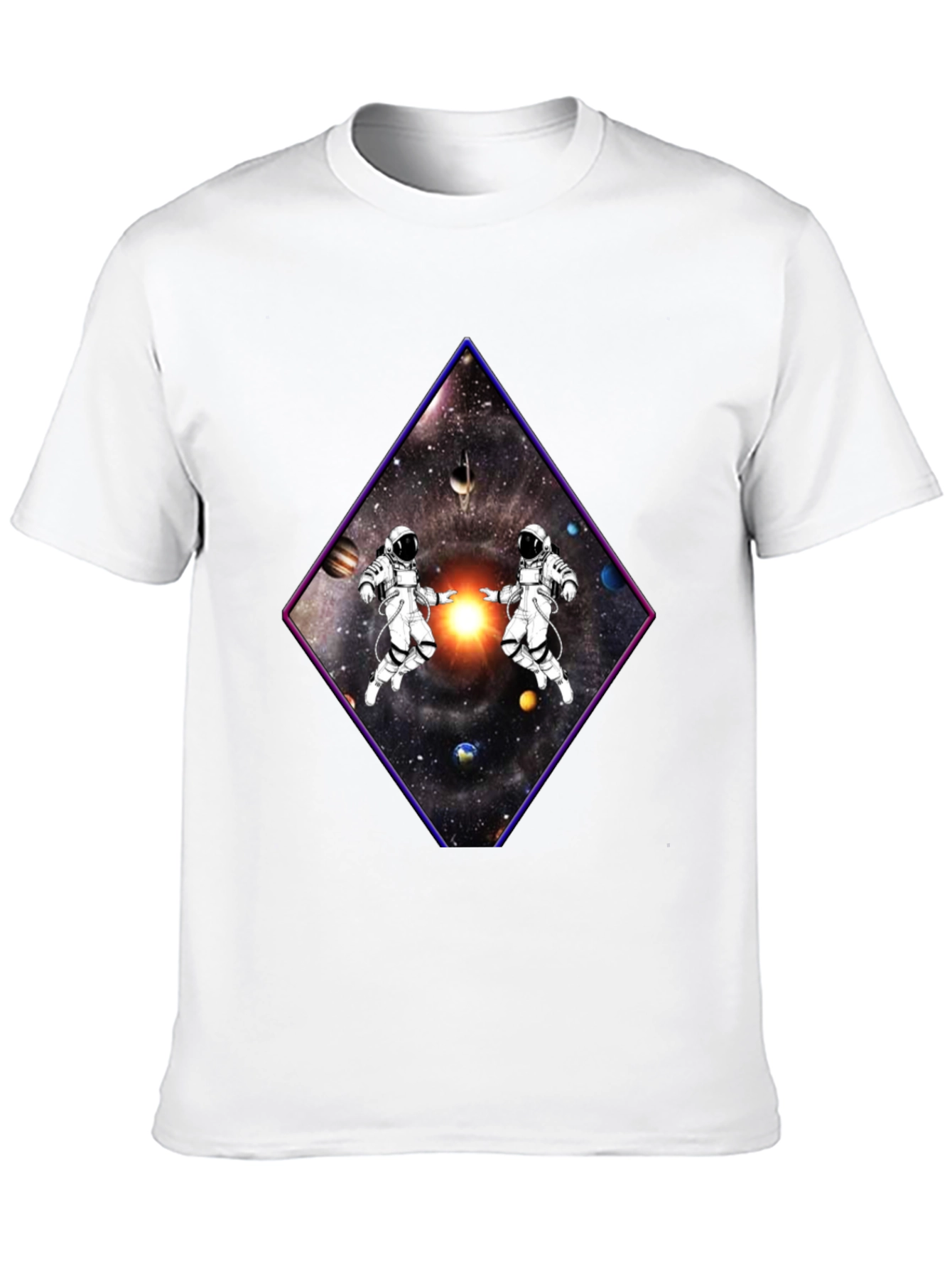 Black Astronaut Space Diamond Graphic Tee view 10