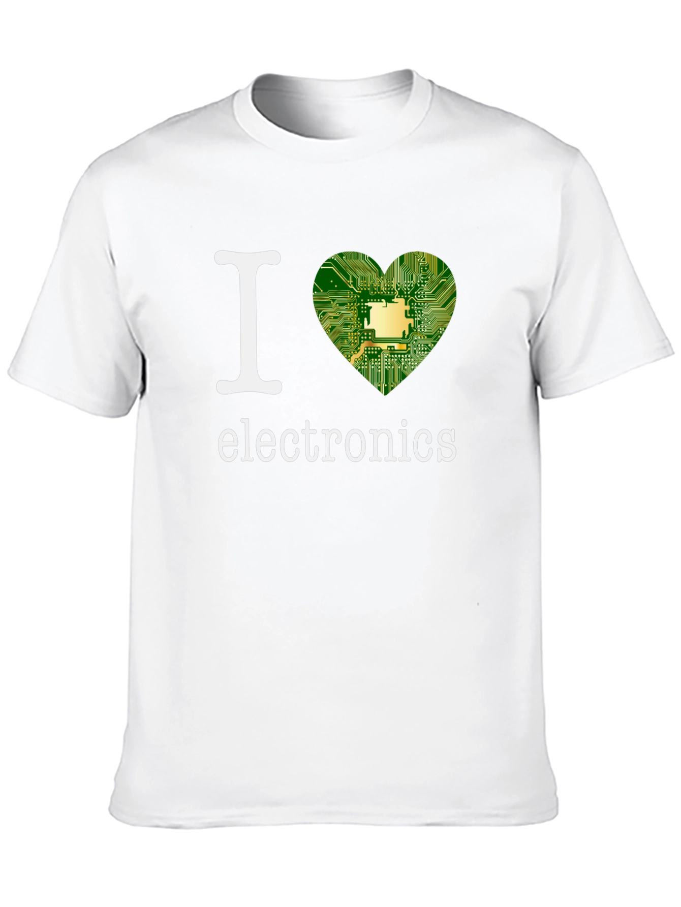 Black I Heart Electronics T-Shirt - Circuit Board Design view 10