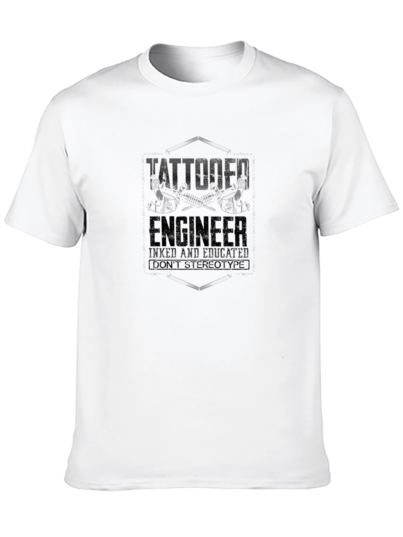 Tattooed Engineer Black T-Shirt - Inked & Educated - 10