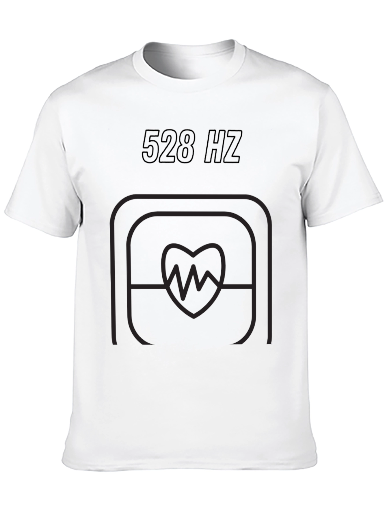 Black 528 Hz Heartbeat Graphic Tee - Black view 10