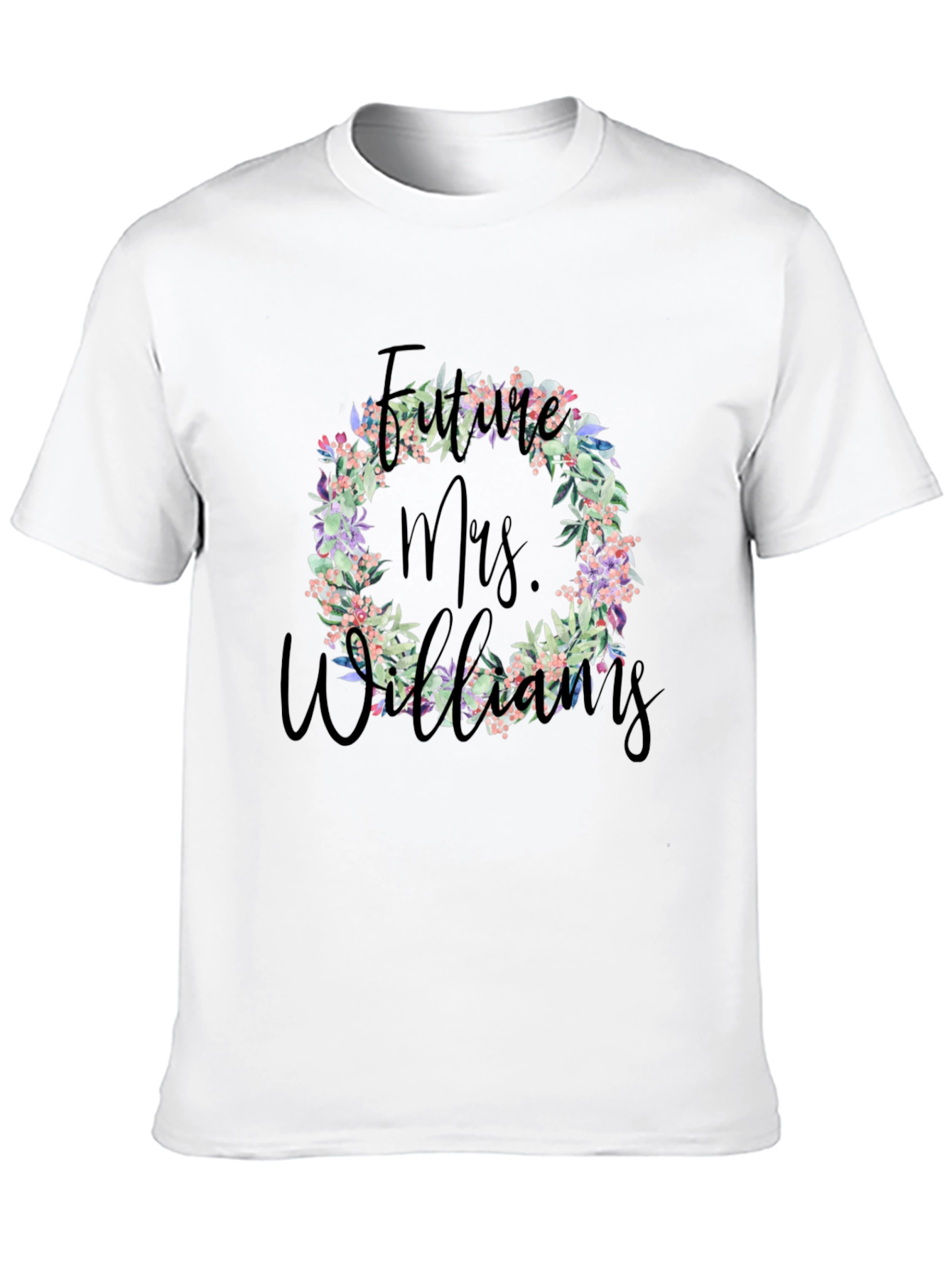 Black Future Mrs. Williams Floral Wreath T-Shirt view 10