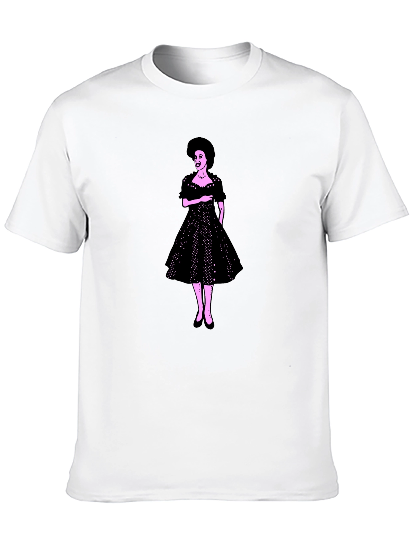 Black Retro Dress Graphic Tee - Classic Style view 10