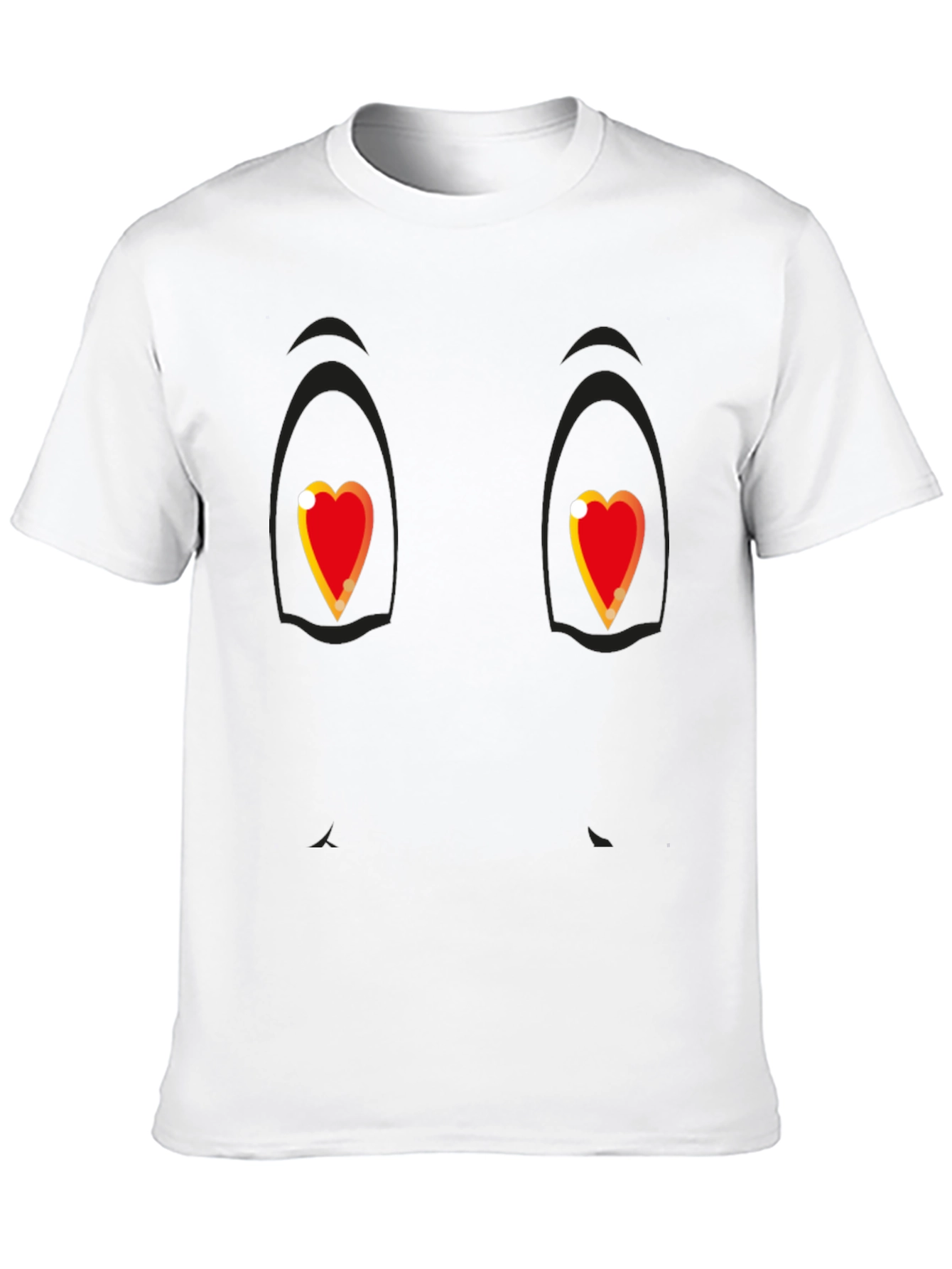 Black Heart Eyes Cartoon Graphic Black T-Shirt view 10