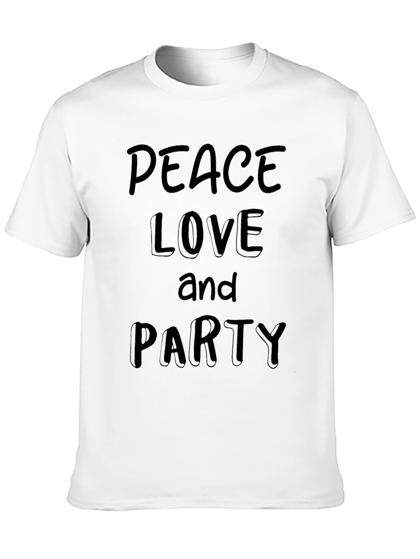 Black Peace Love & Party Black T-Shirt view 10