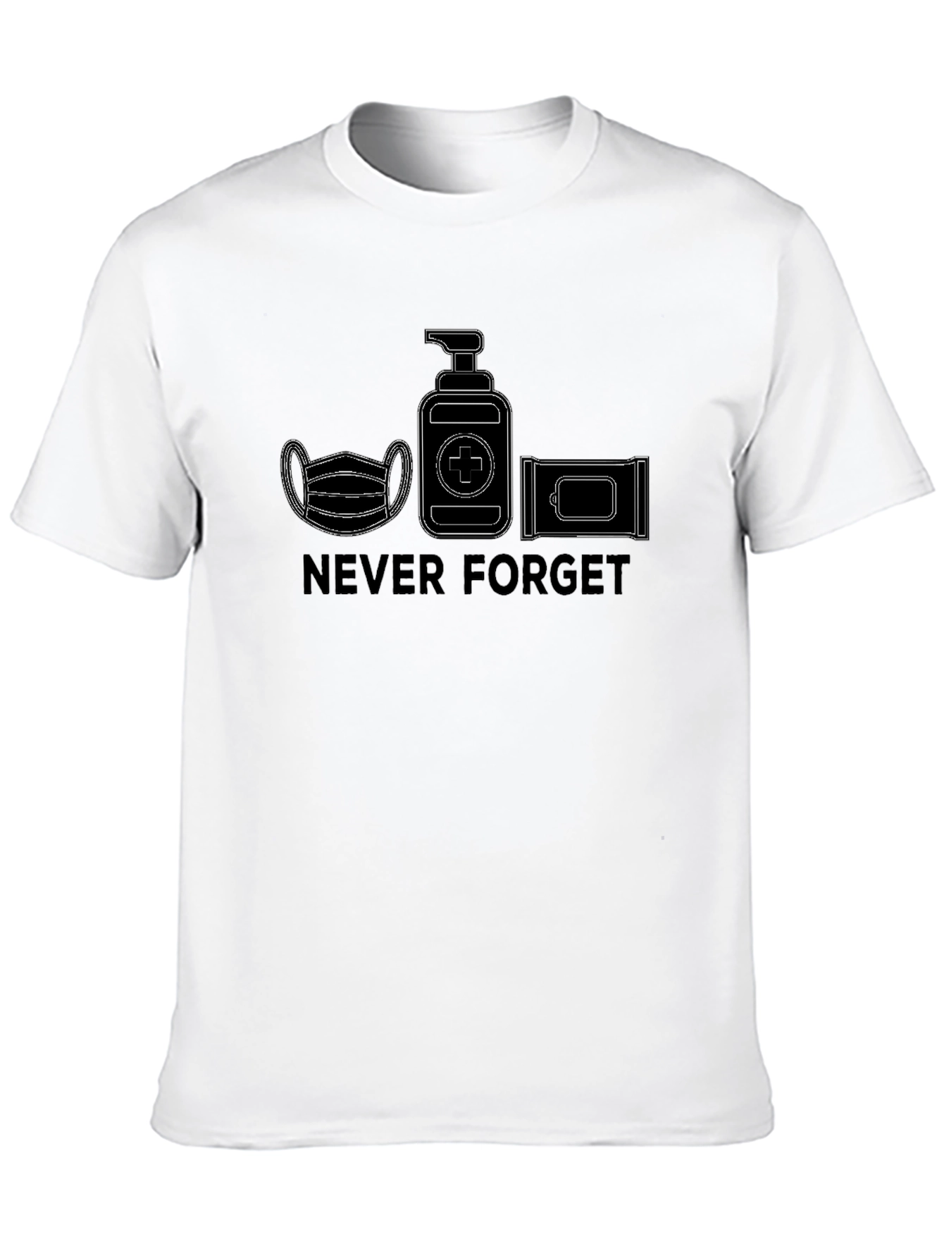Black Never Forget T-Shirt - Mask, Sanitizer, Wipes Graphic Tee view 10
