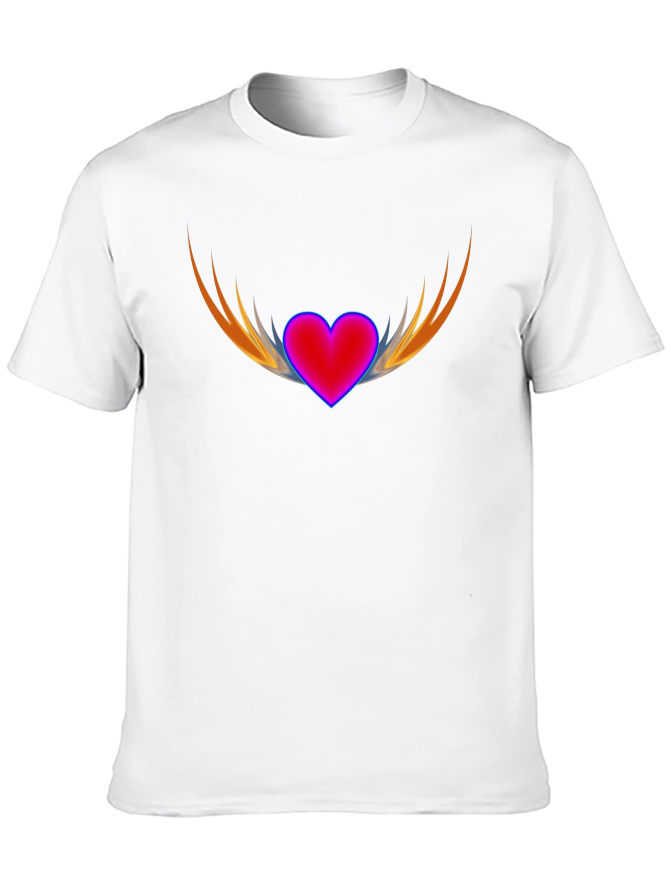 Black Heart with Wings Graphic Black T-Shirt view 10