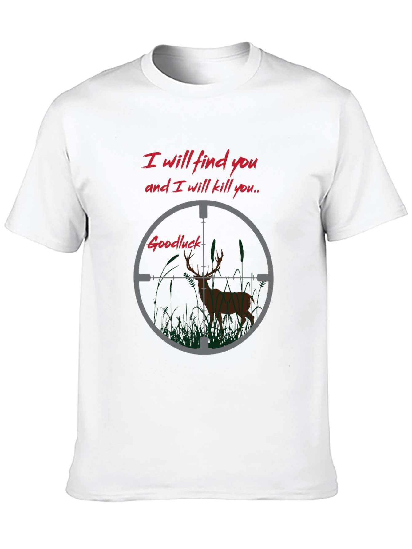 Black Hunting T-Shirt - Deer in Crosshairs view 10
