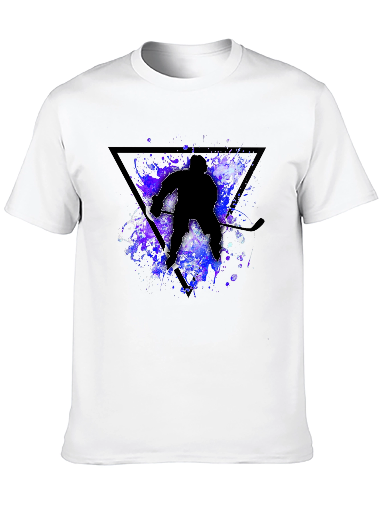 Black Hockey Player Silhouette T-Shirt - Black view 10
