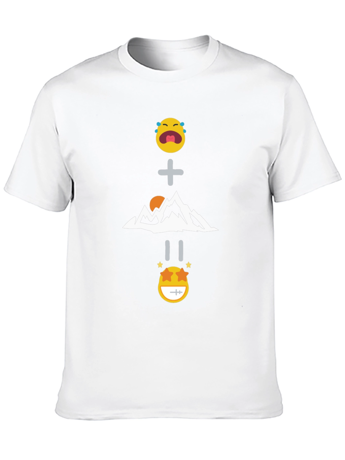 Black Funny Emoji Mountain Equation Black T-Shirt view 10