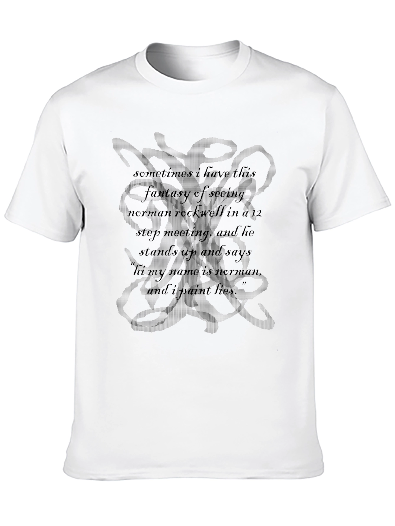 Black Norman Rockwell T-Shirt - Artistic Statement Tee view 10