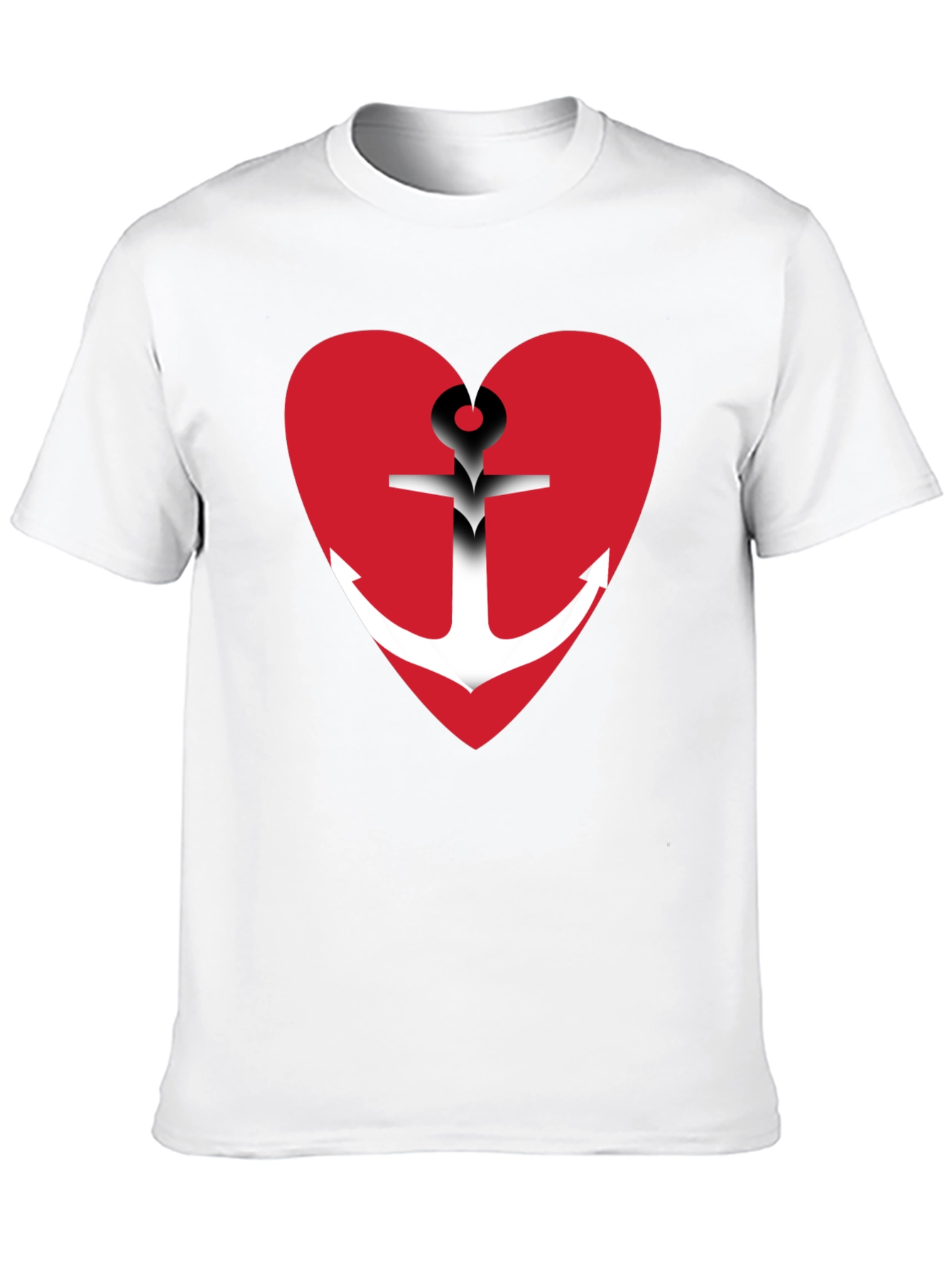 Black Anchor Heart Graphic T-Shirt - Black Cotton Blend view 10
