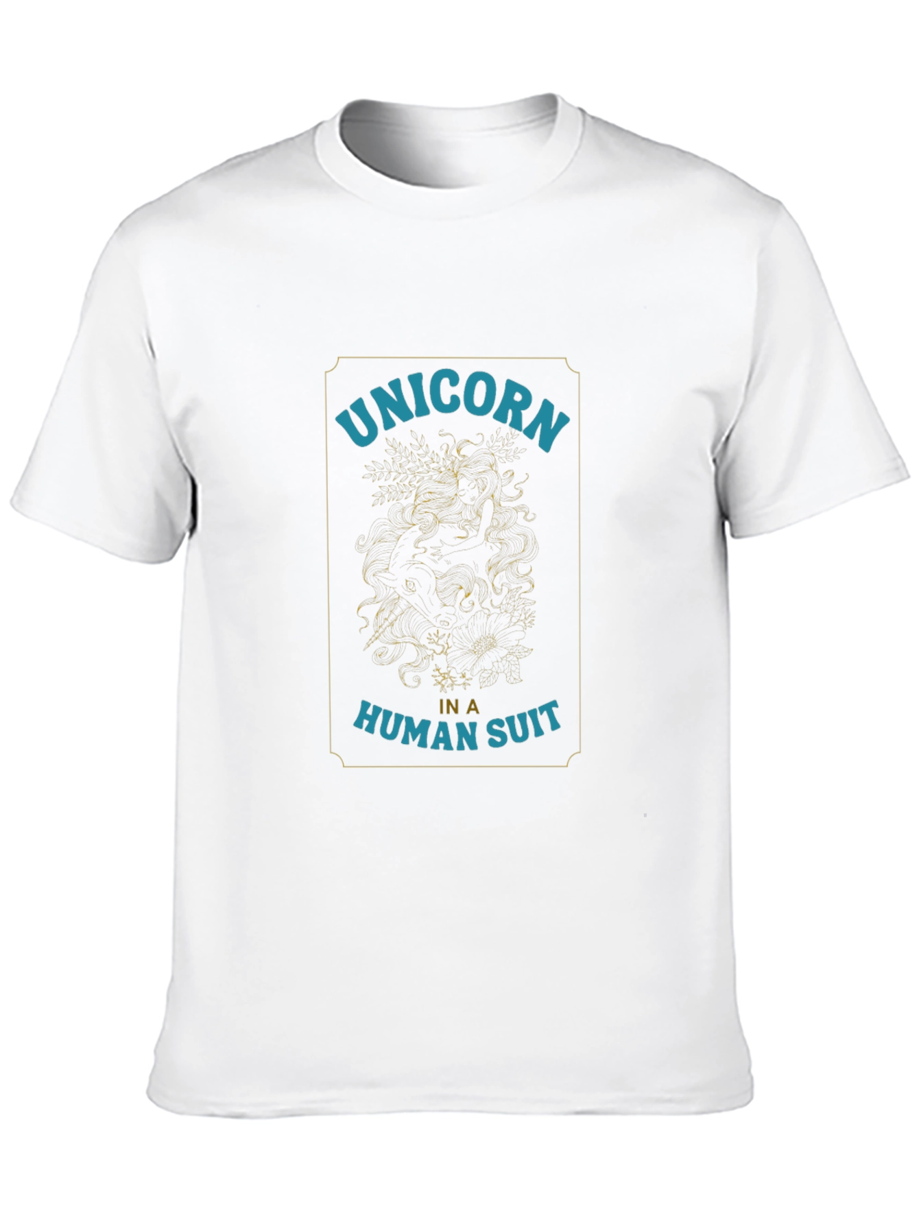 Black Unicorn in a Human Suit Graphic T-Shirt view 10